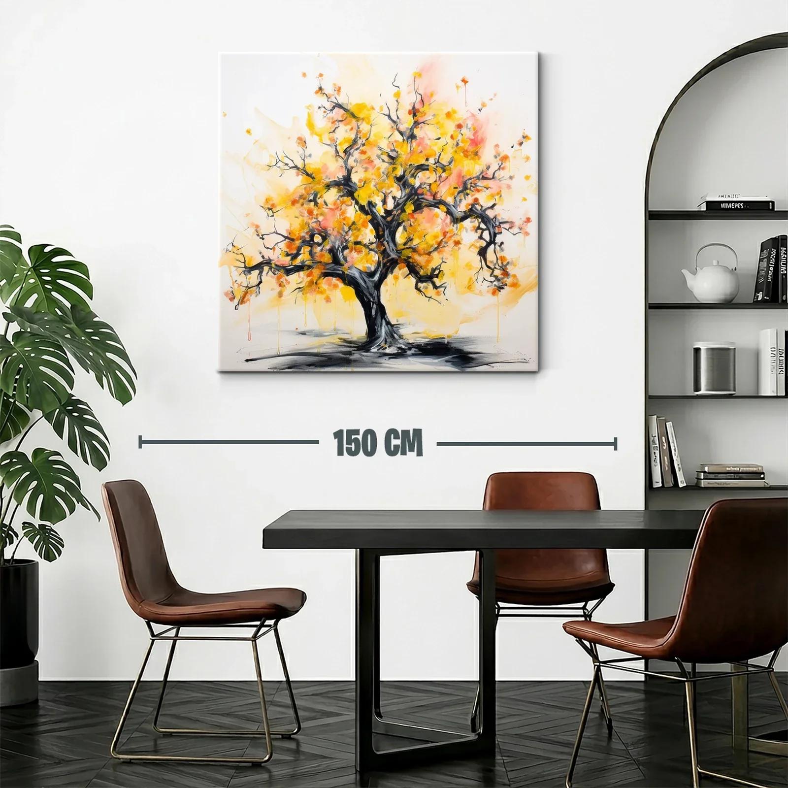 Cuadro de árbol otoñal con tonos cálidos y vibrantes — miniatura 2