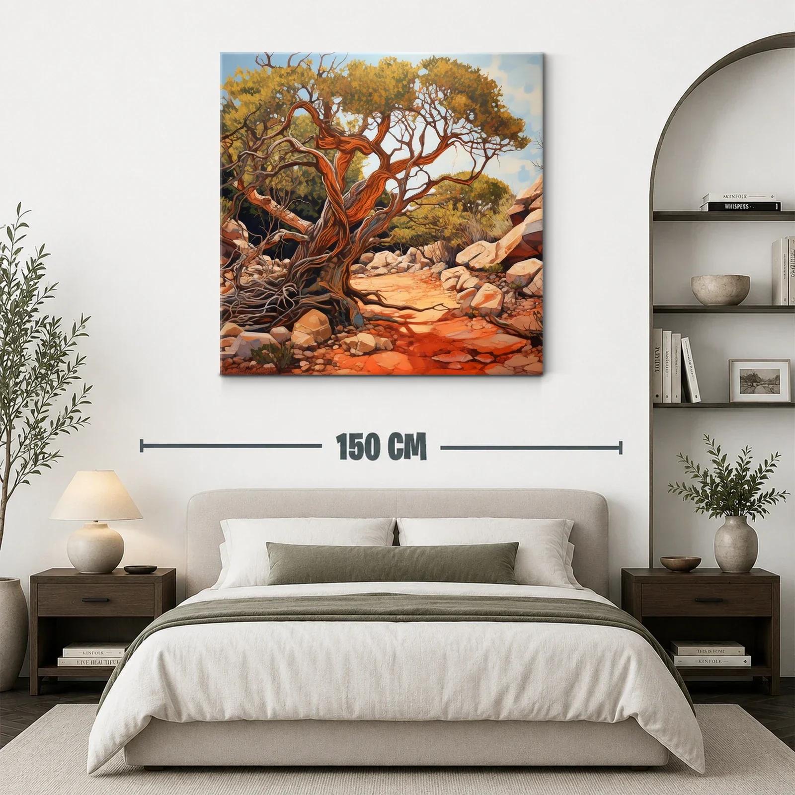 Paisaje natural con árbol antiguo y caminos entre rocas — miniatura 3