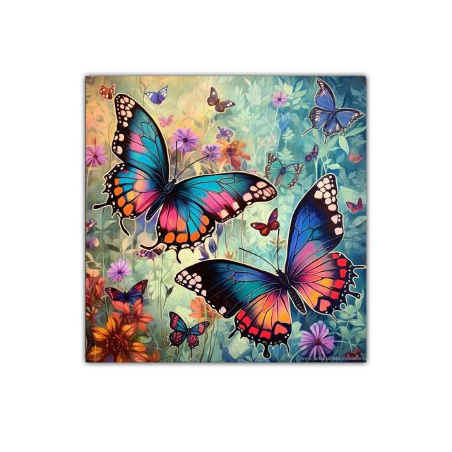 Mariposas vibrantes en un jardín de ensueño