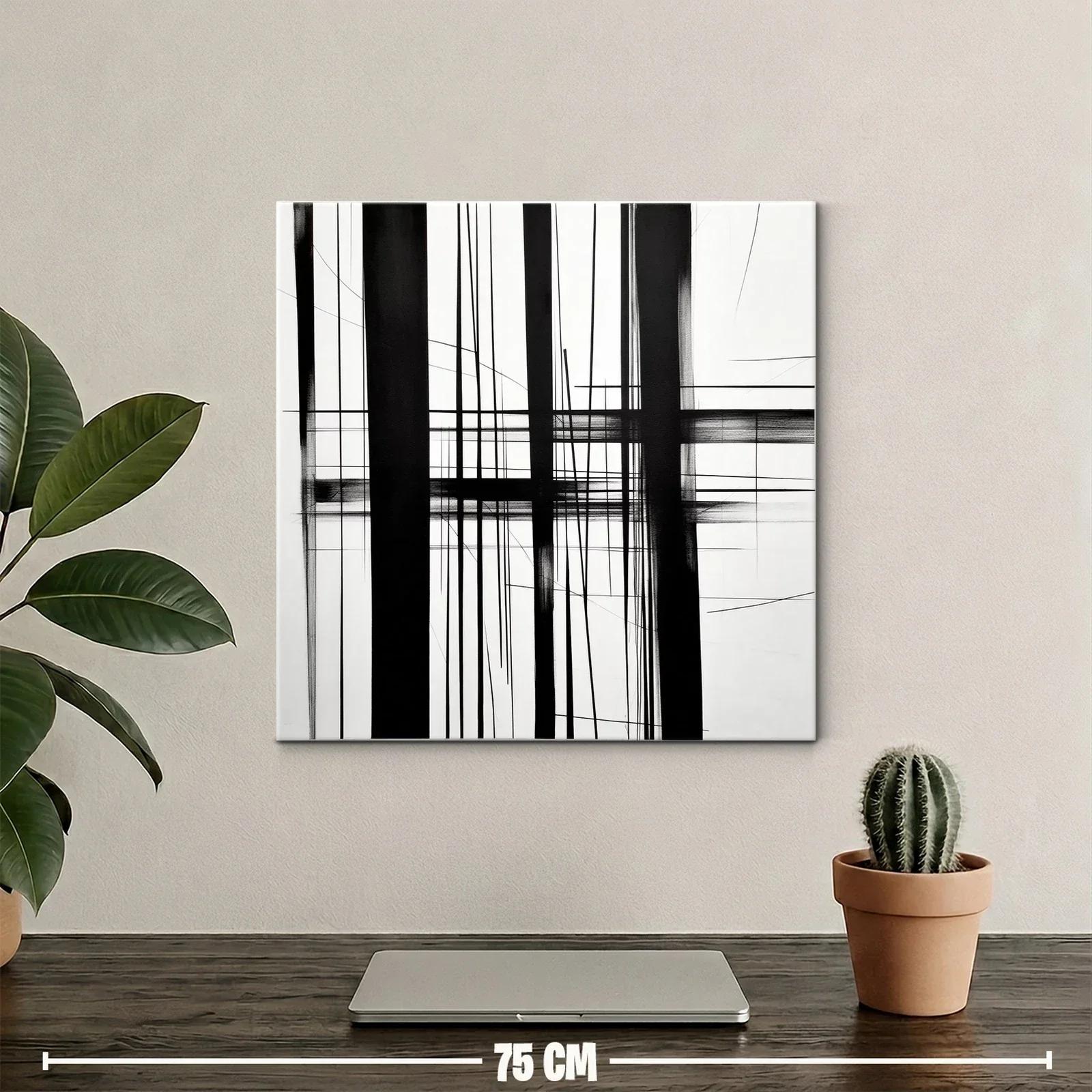 Composición abstracta en blanco y negro con líneas geométricas — miniatura 2