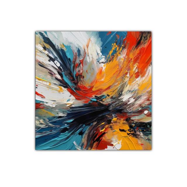Cuadro decorativo con explosión de colores vivos y texturas dinámicas