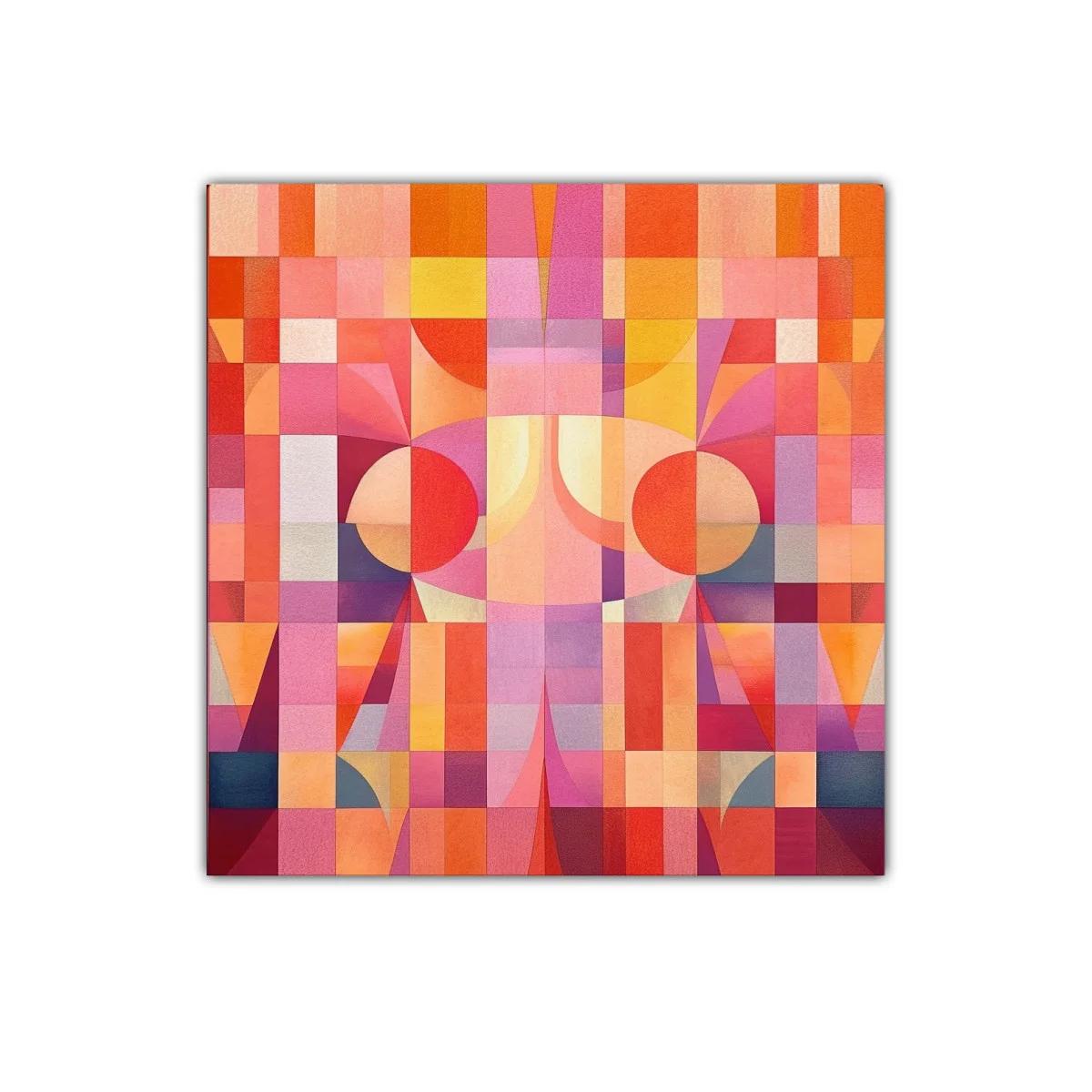 Cuadro abstracto con formas geométricas y tonos cálidos — imagen principal