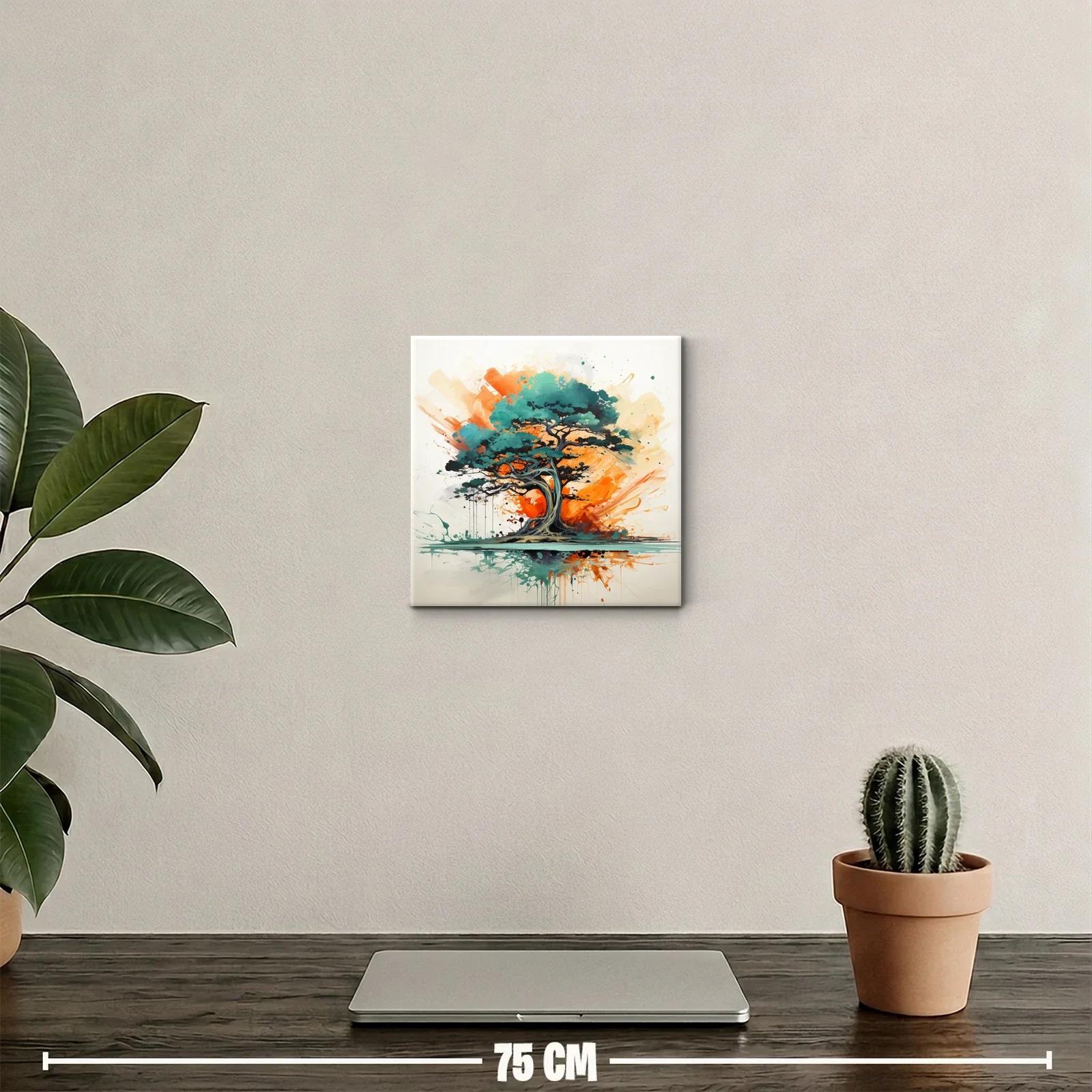 Árbol vibrante con tonos cálidos y verdes intensos — miniatura 2