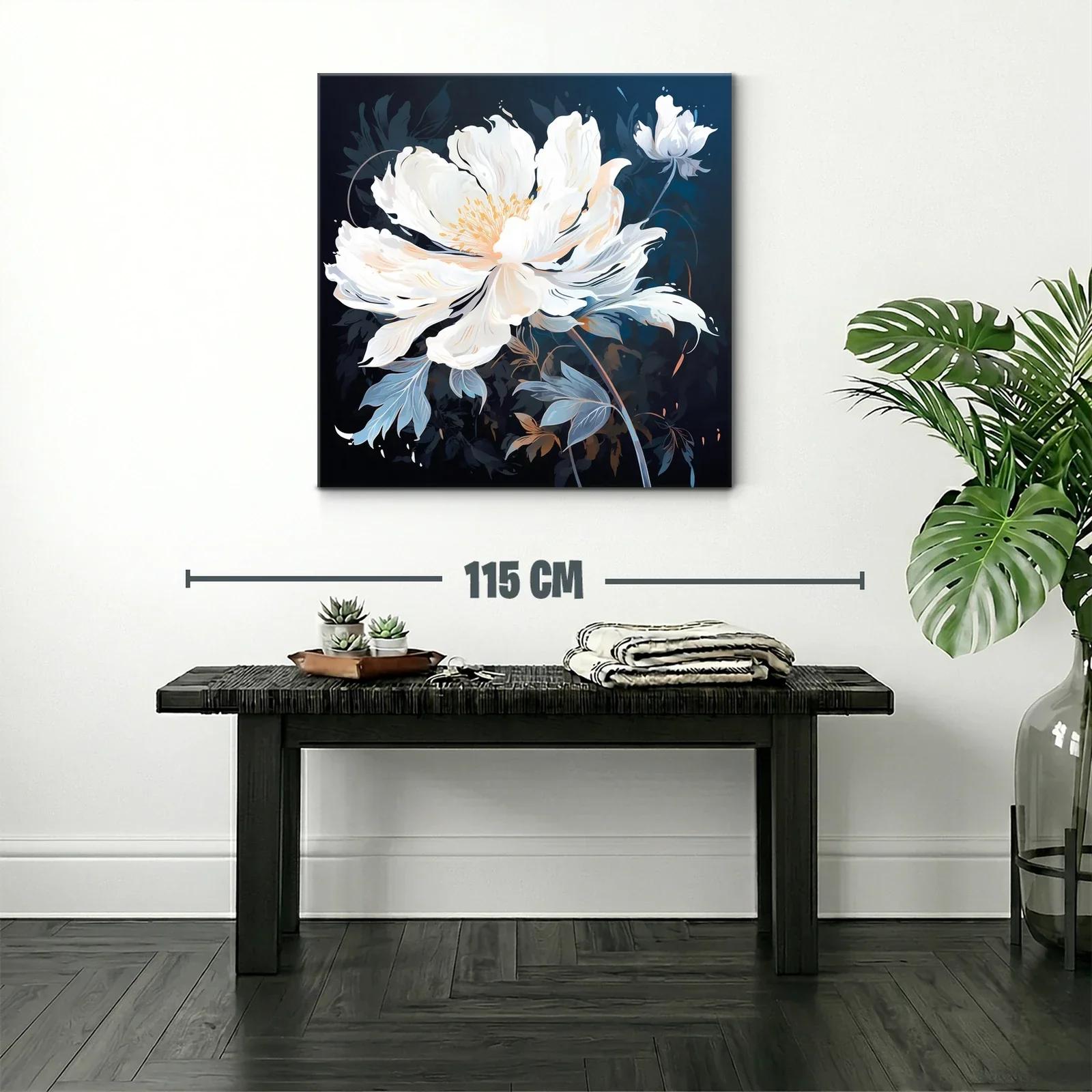 Elegancia natural con flor blanca y tonos azulados — miniatura 2