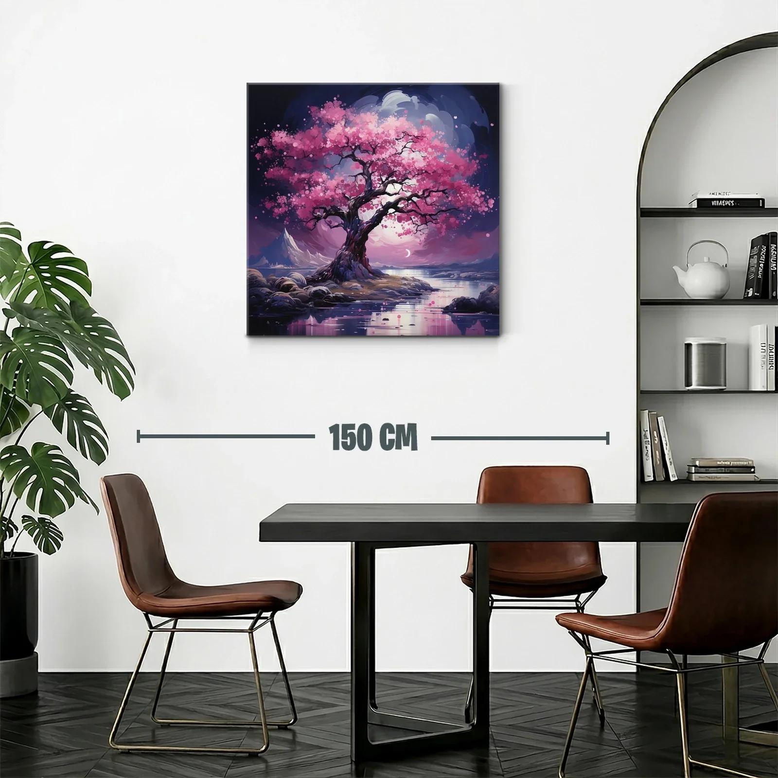 Árbol de Cerezo en Flor con Reflejos Nocturnos — miniatura 2