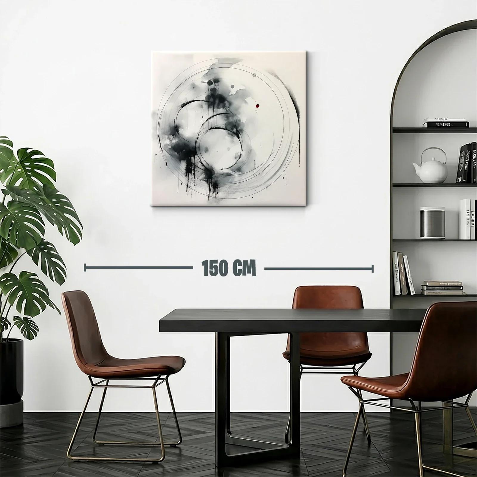 Composición abstracta con círculos en tonos grises y negros — miniatura 2