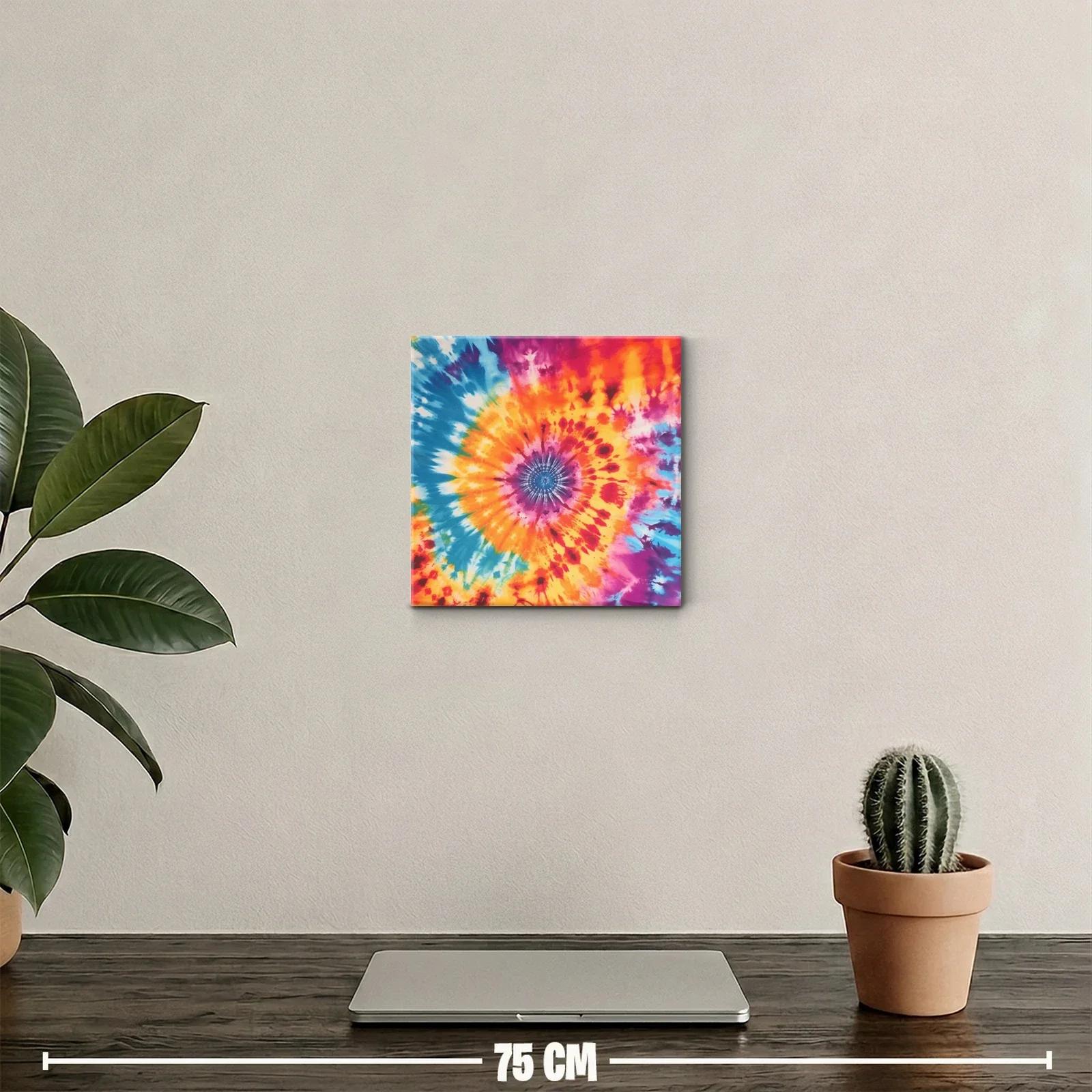 Cuadro vibrante con efecto tie dye multicolor para decoración — miniatura 2