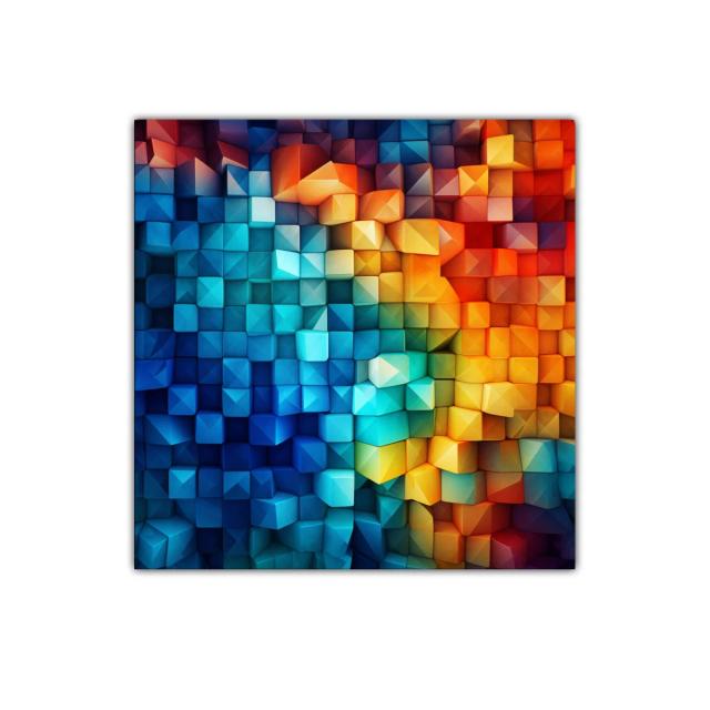 Decorativo cuadro abstracto en bloques de color vibrante