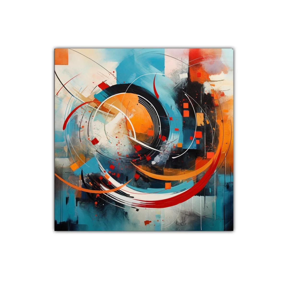 Cuadro abstracto con dinámica combinación de colores vibrantes