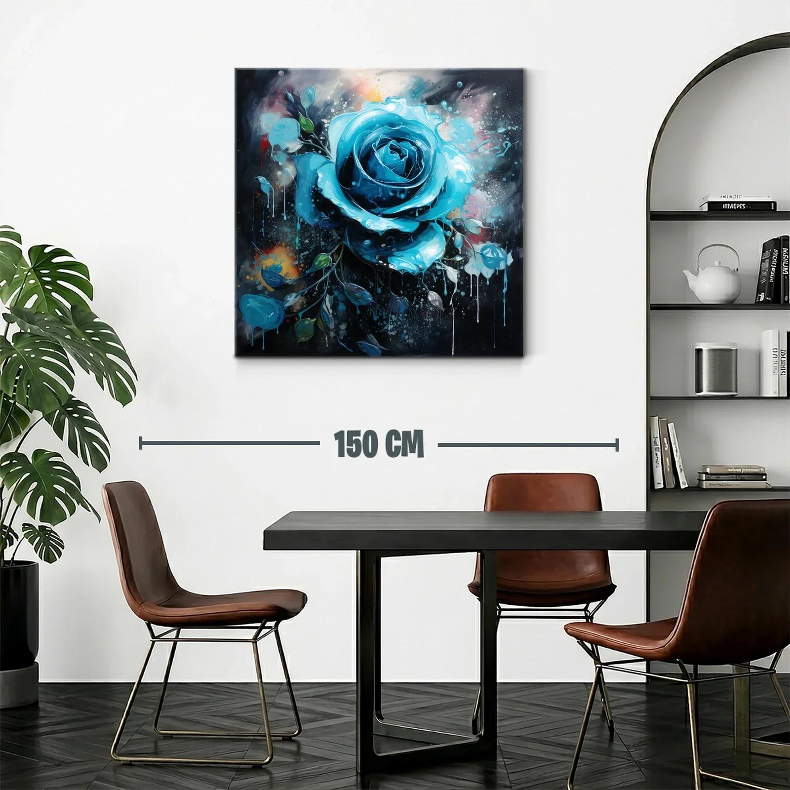 Rosa azul vibrante con efecto dripping y fondo oscuro — miniatura 2