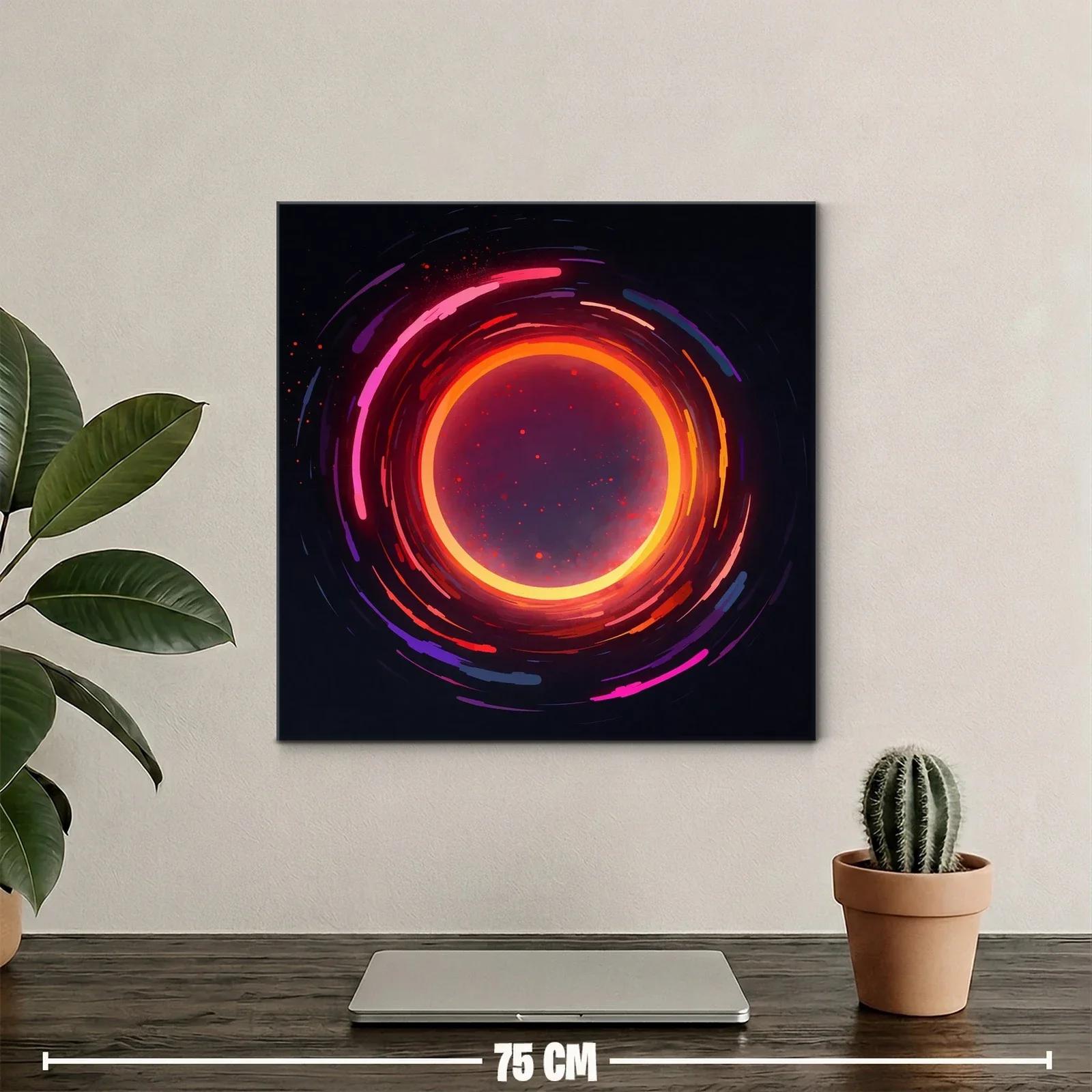 Cuadro abstracto con espiral cromática vibrante y energética — miniatura 2
