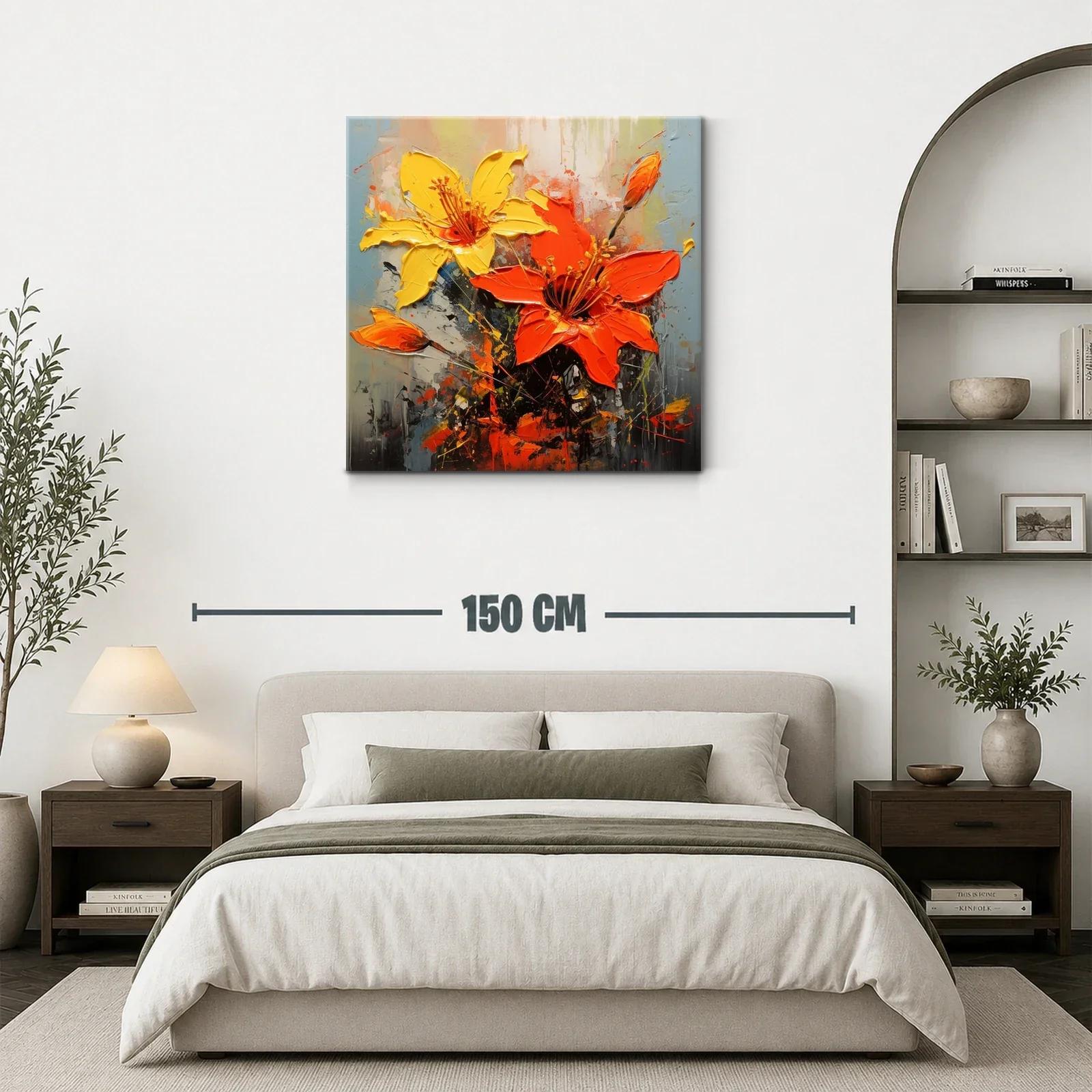 Explosión de Flores en Tonos Naranjas y Amarillos Vibrantes — miniatura 3