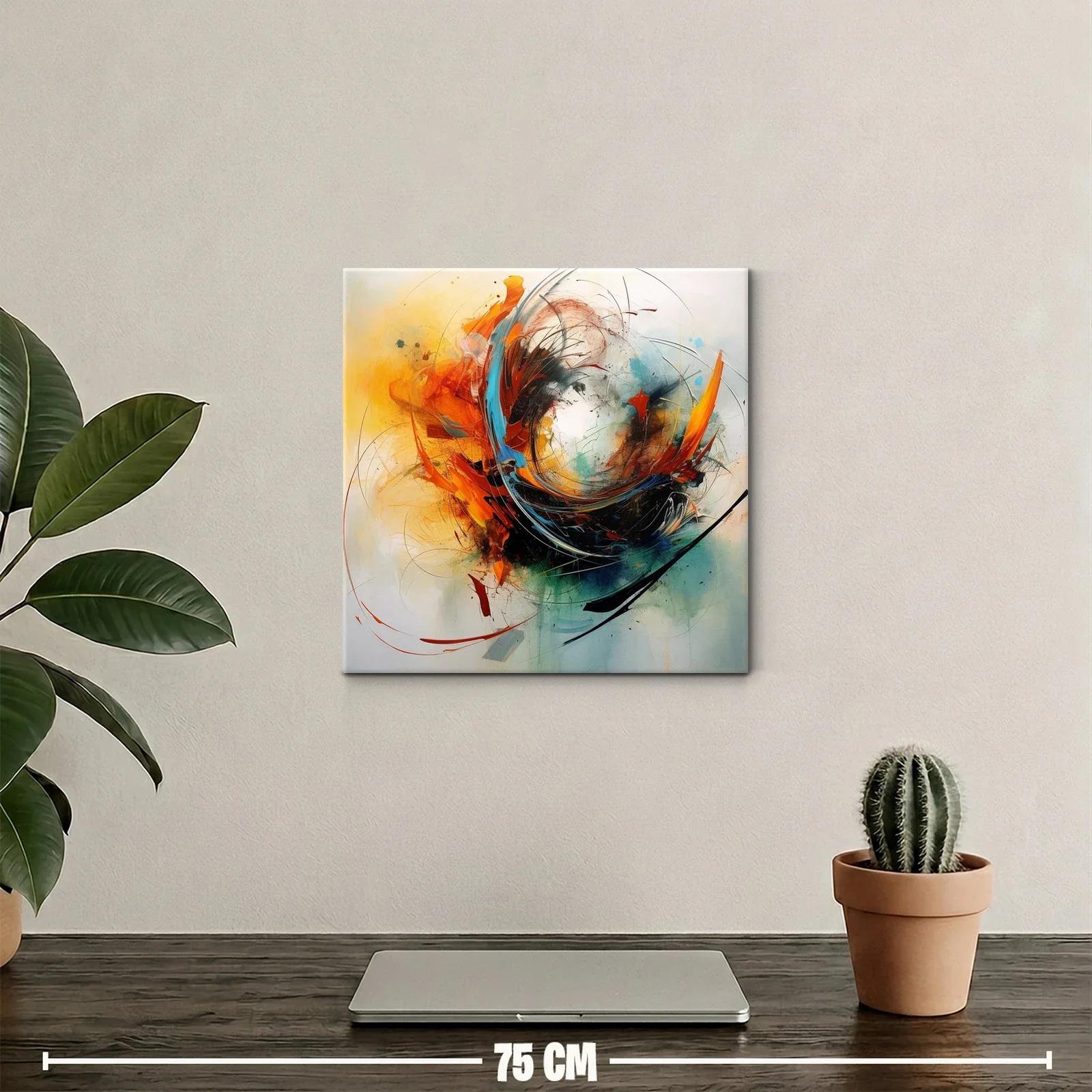 Composición abstracta con vibrantes tonos cálidos y fríos — miniatura 2