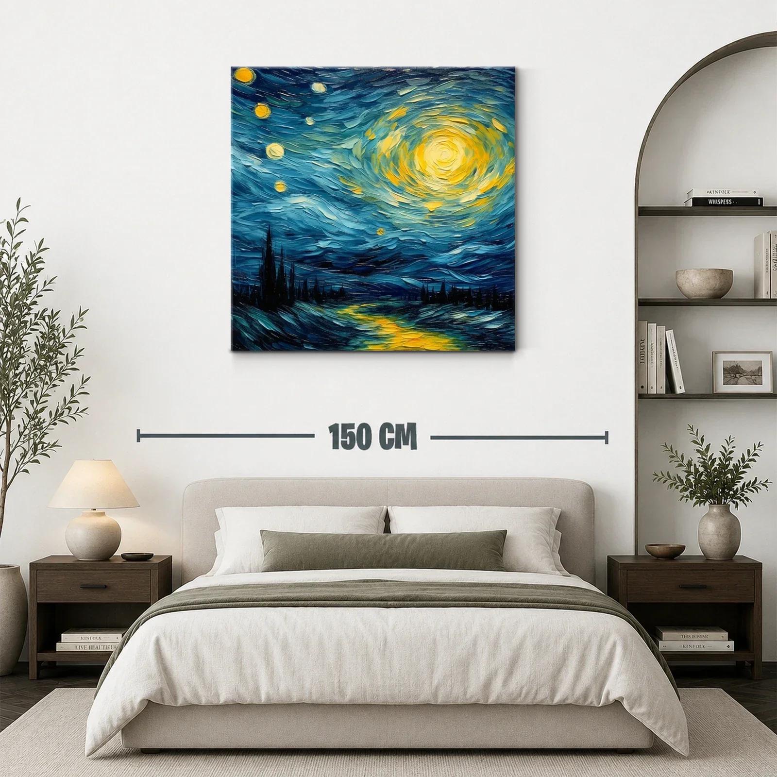 Noche estrellada con luz vibrante y cielos en movimiento — miniatura 3