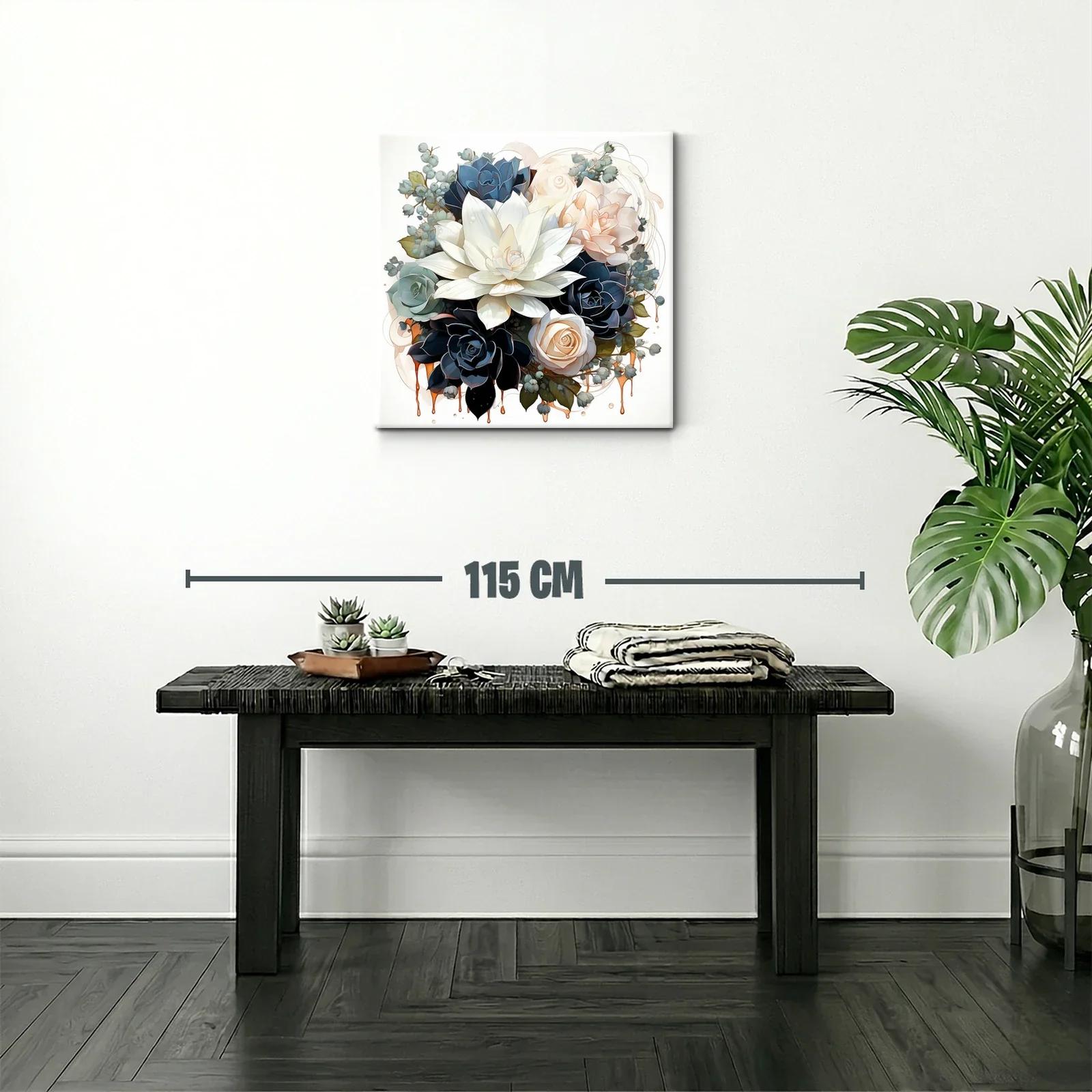 Elegante ramo de flores en tonos neutros y azules — miniatura 2
