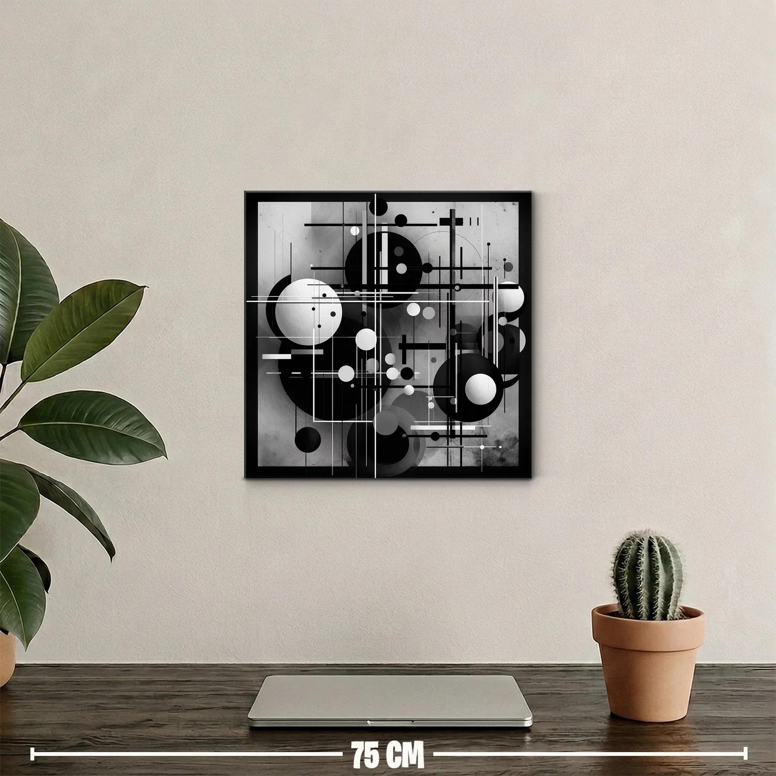 Arte abstracto geométrico en blanco y negro elegante — miniatura 2