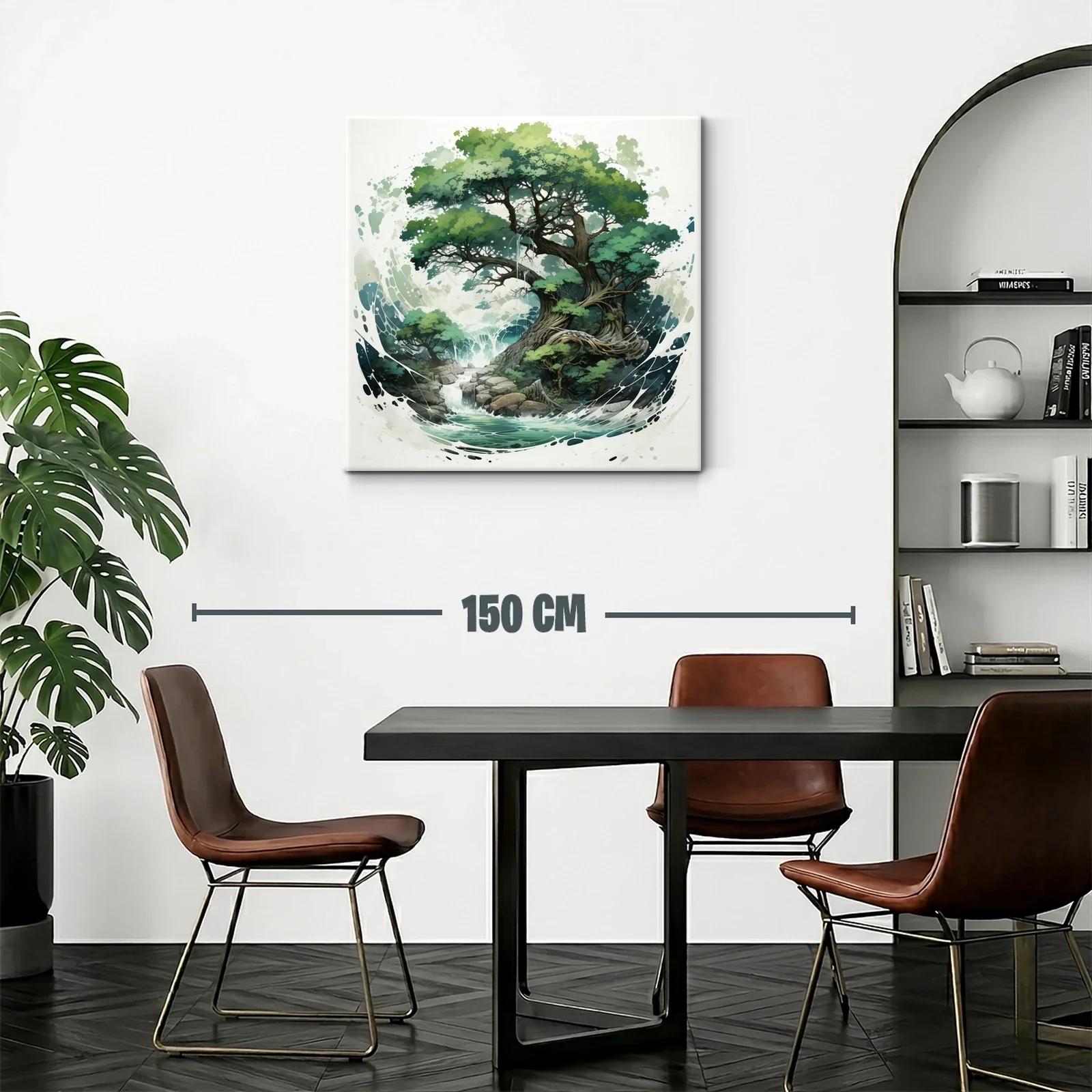 Árbol Majestuoso con Cascada en Escena Natural — miniatura 2