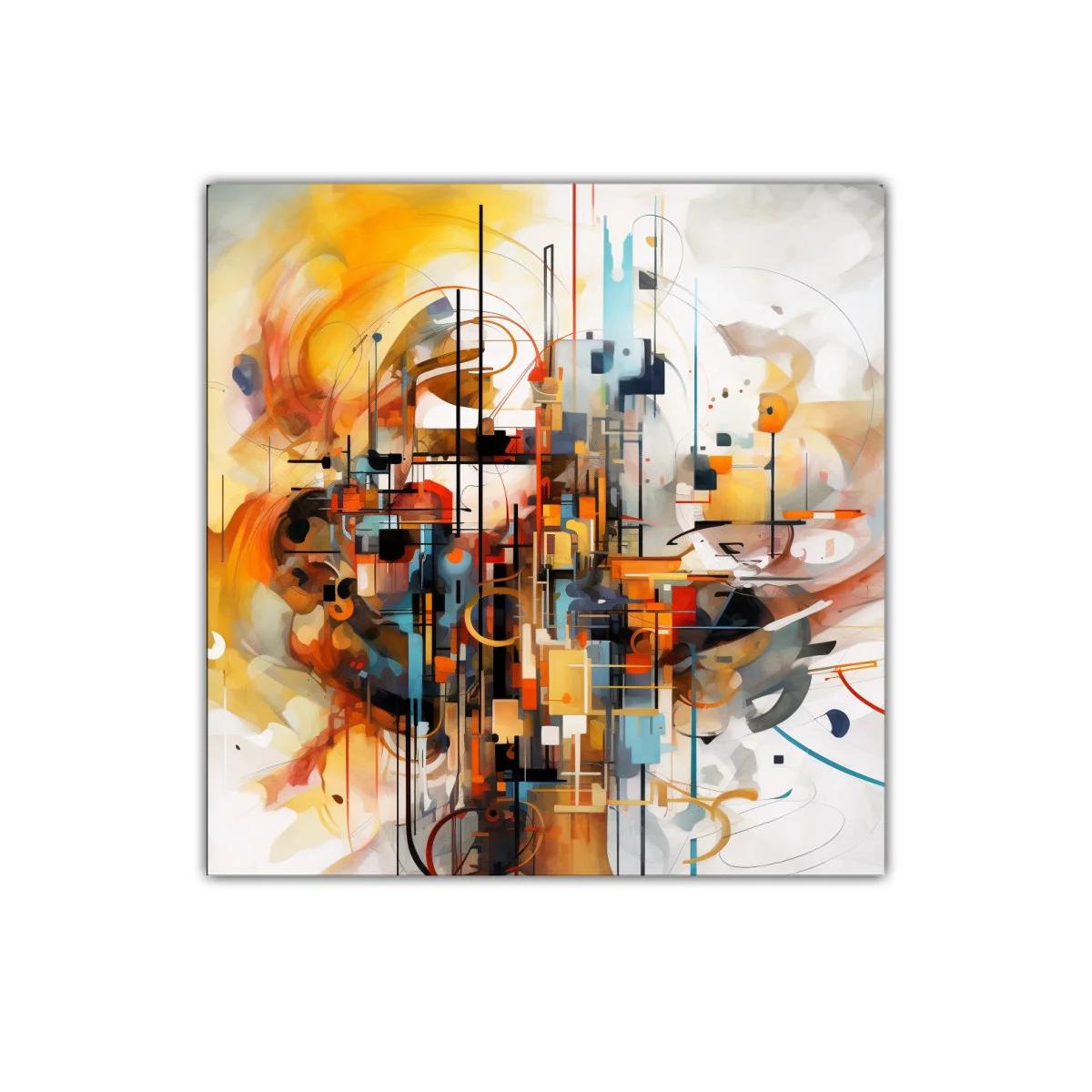 Composición abstracta con tonos cálidos y estructura dinámica — imagen principal