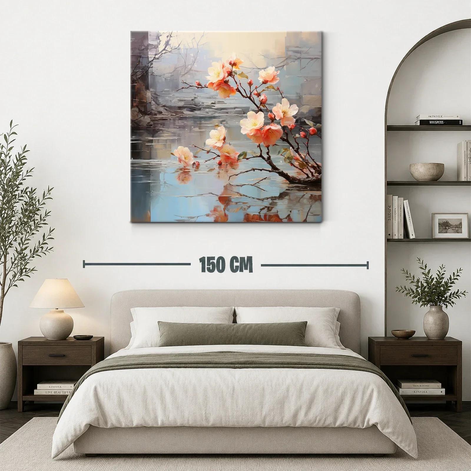 Delicadas flores rosadas sobre agua tranquila y reflejos sutiles — miniatura 3