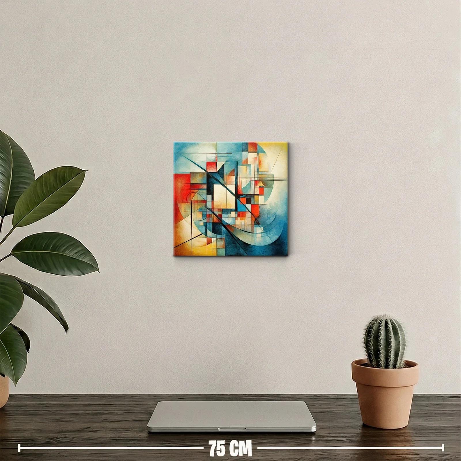 Composición geométrica abstracta con tonos vibrantes y suaves — miniatura 2