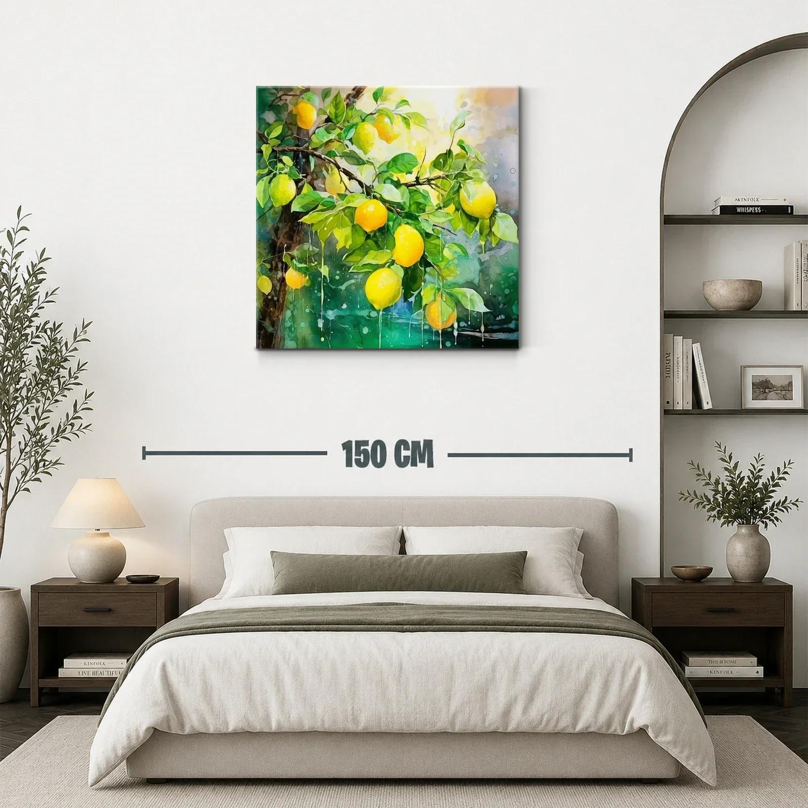 Cuadro con limones vibrantes en ramas verdes frescas — miniatura 3