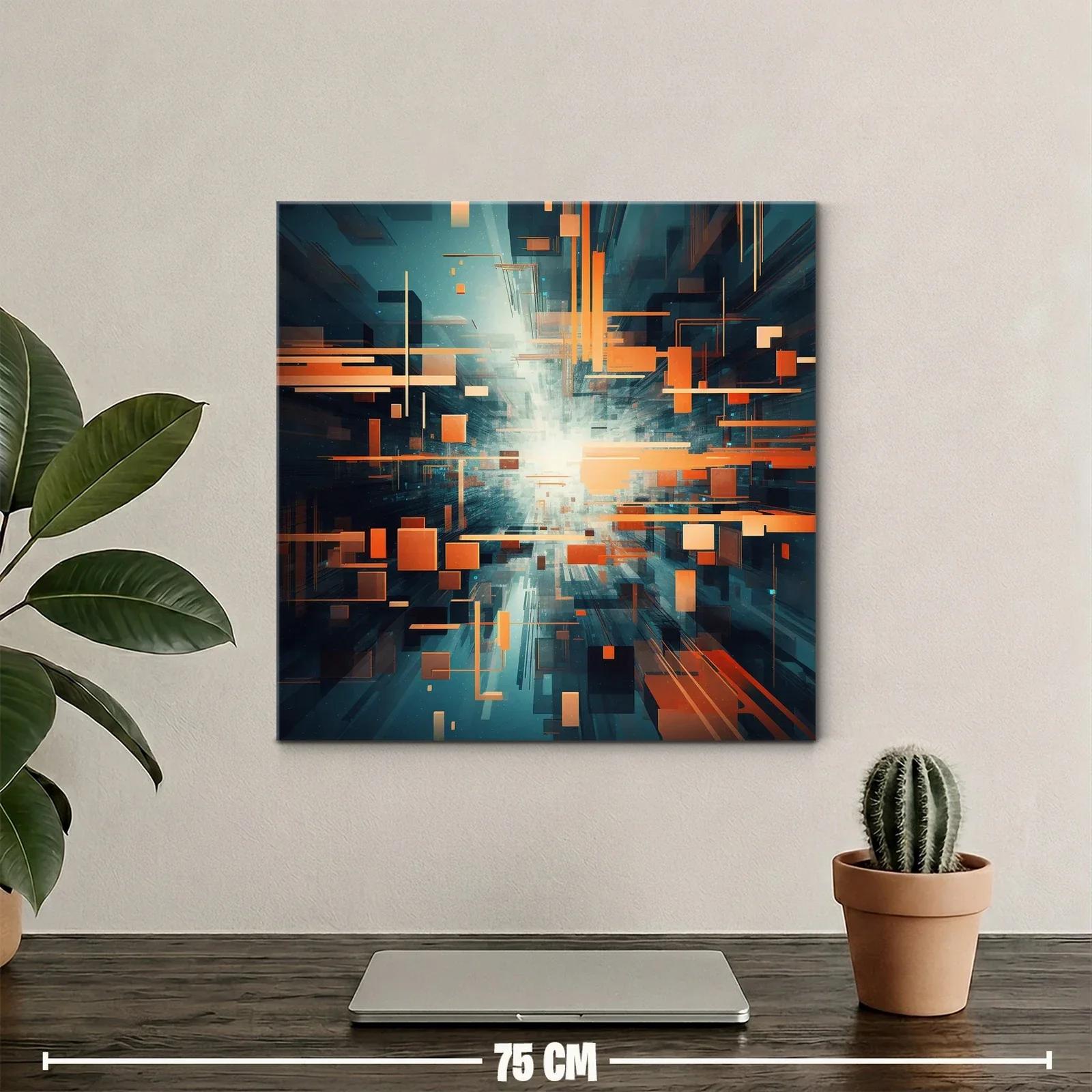 Composición geométrica abstracta con tonos cálidos y fríos — miniatura 2