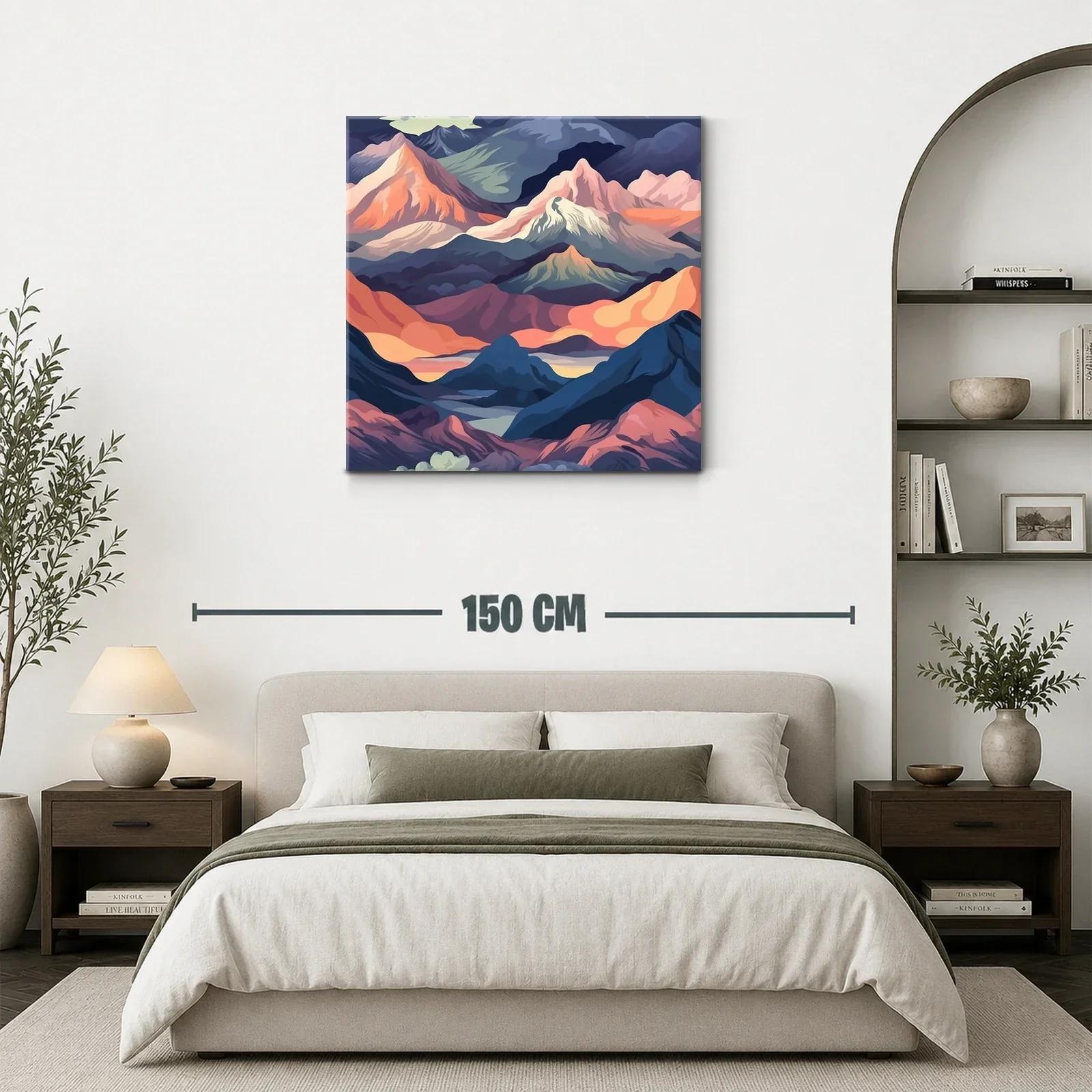 Paisaje de montañas en tonos cálidos y fríos contrastantes — miniatura 3