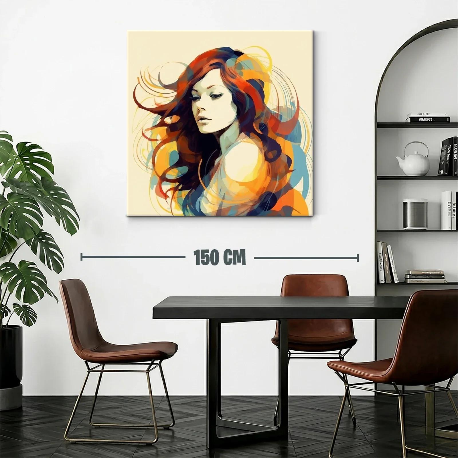Retrato femenino con cabello ondulado y paleta vibrante — miniatura 2