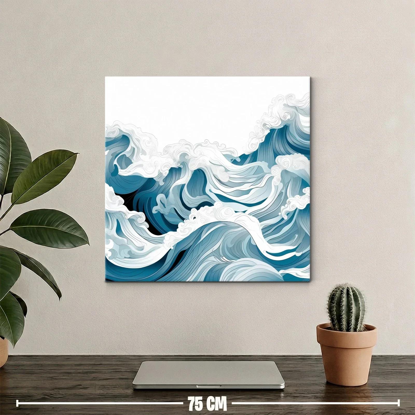 Movimiento fluido de olas en paleta azul y blanco — miniatura 2