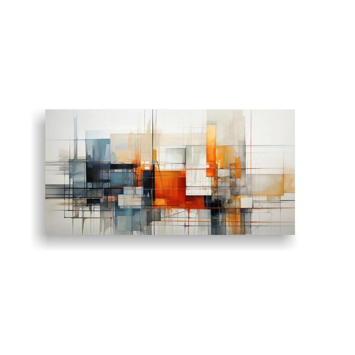 Cuadro composición geométrica abstracta con rectángulos y líneas — imagen principal