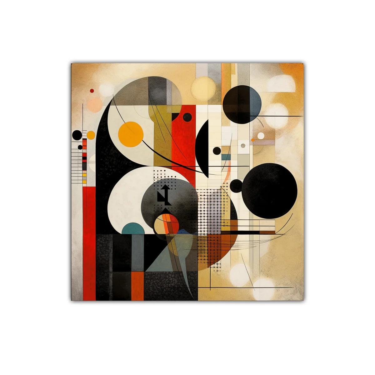 Composición abstracta con formas geométricas y contrastes vivos