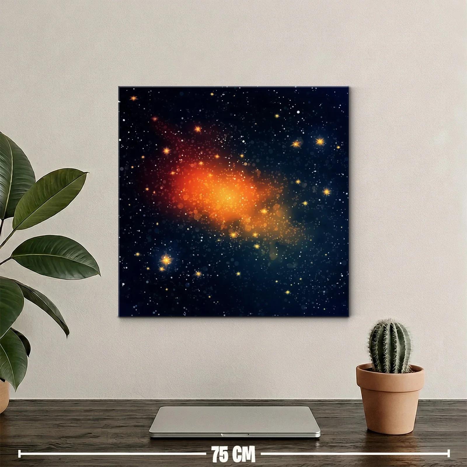 Cuadro abstracto con efecto estelar y tonos cálidos — miniatura 2