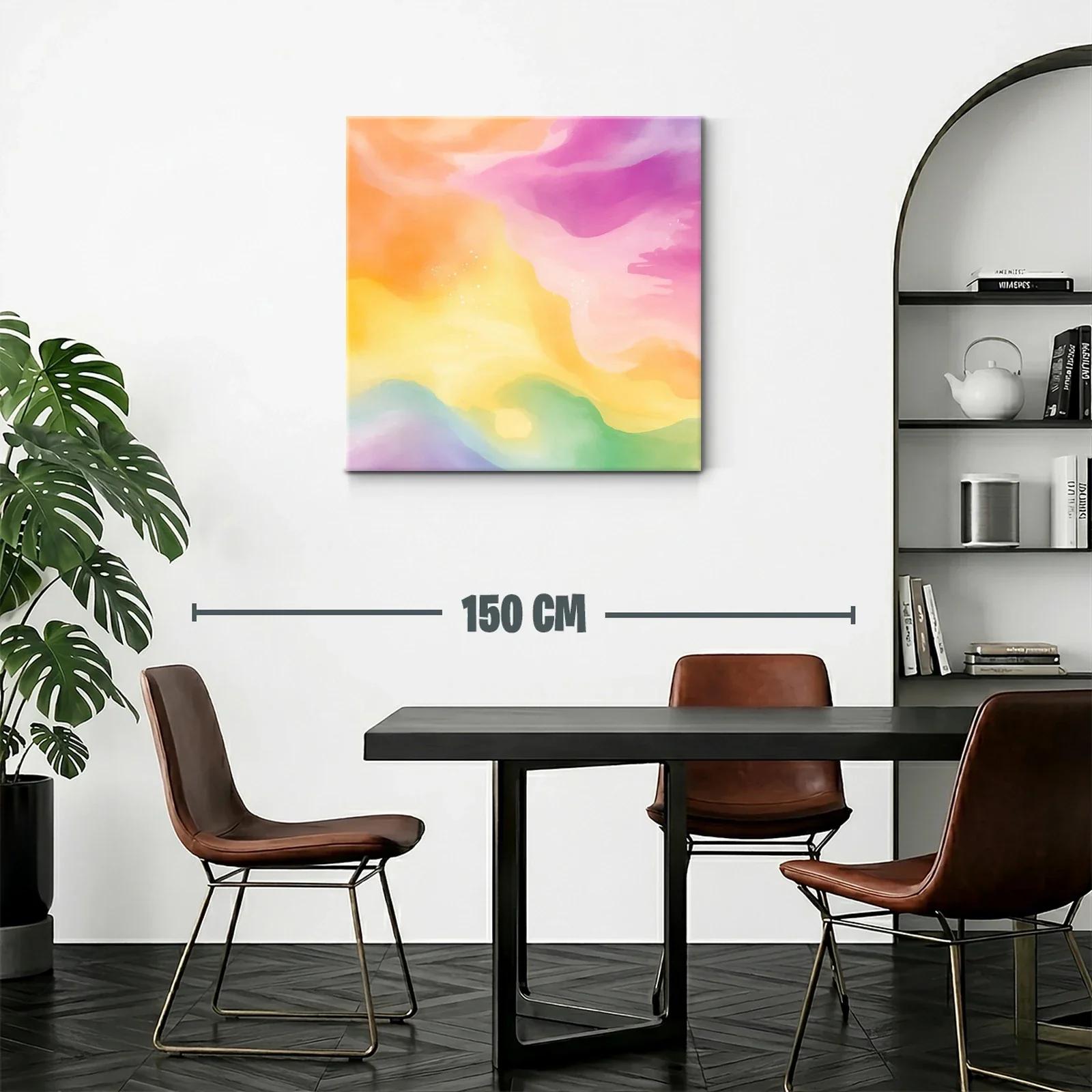 Cuadro abstracto con tonos pastel vibrantes y suaves — miniatura 2