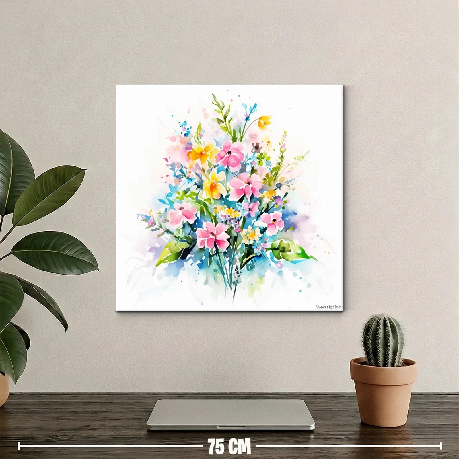 Bello ramo floral en acuarela con tonos pastel brillantes — miniatura 2