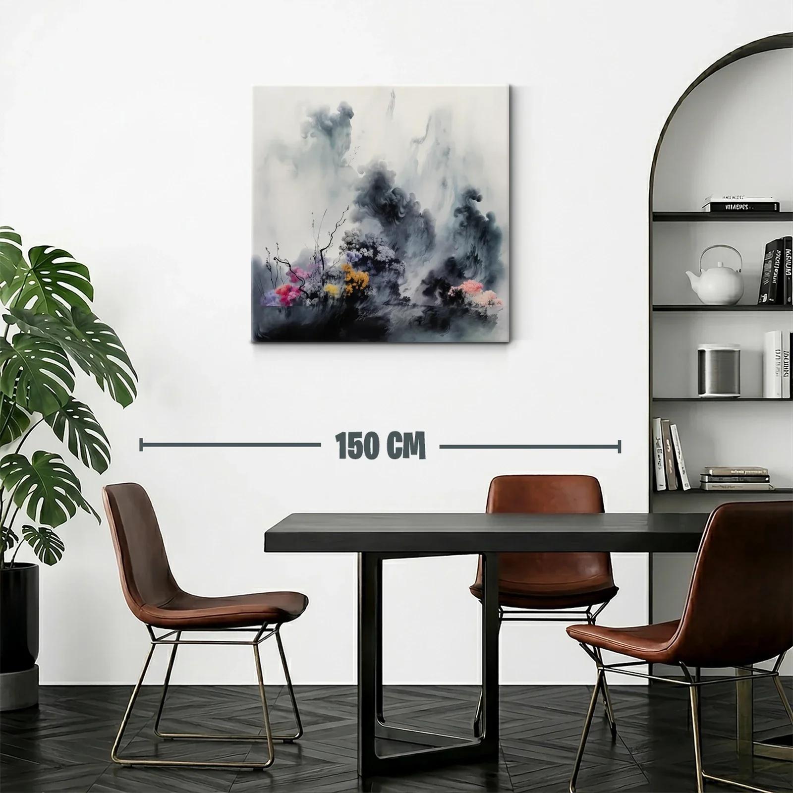 Paisaje Abstracto con Flores y Nubes en Tonos Suaves — miniatura 2