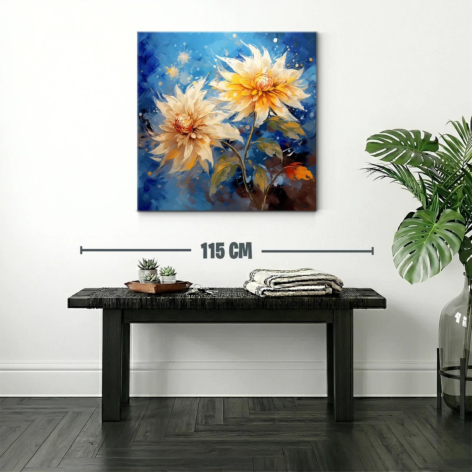 Flores luminosas en vibrantes tonos cálidos y fríos — miniatura 2