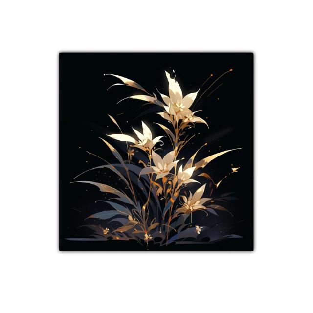Ramillete de flores iluminadas sobre fondo oscuro elegante
