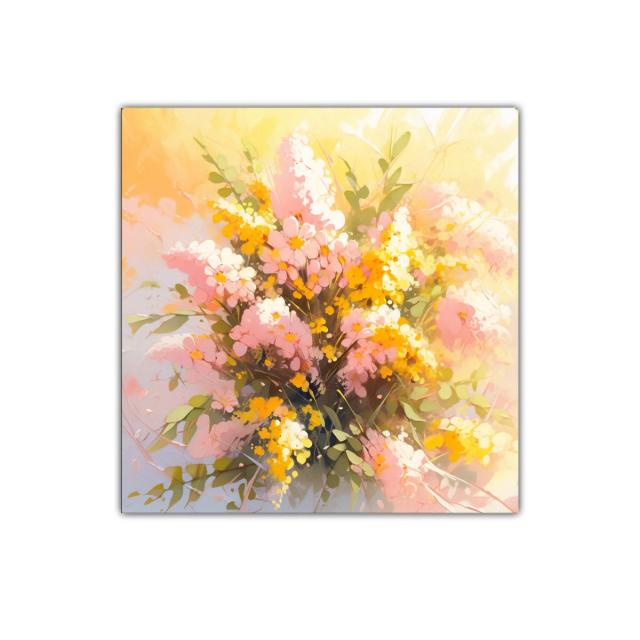 Ramo luminoso de flores en tonos cálidos y suaves