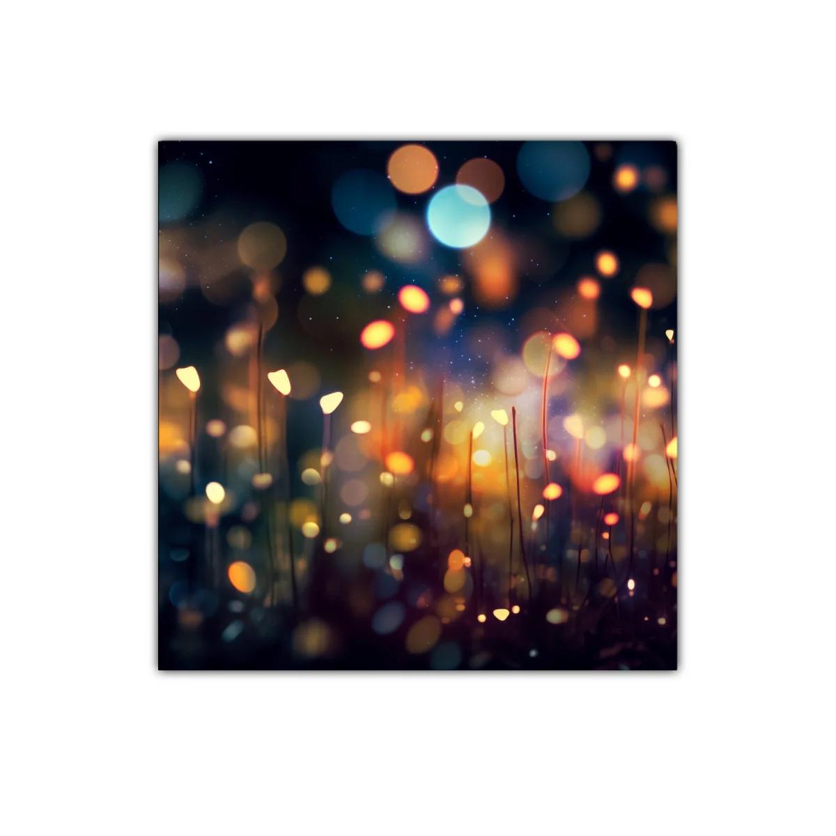 Cuadro decorativo con luces abstractas de tonos cálidos y fríos — imagen principal