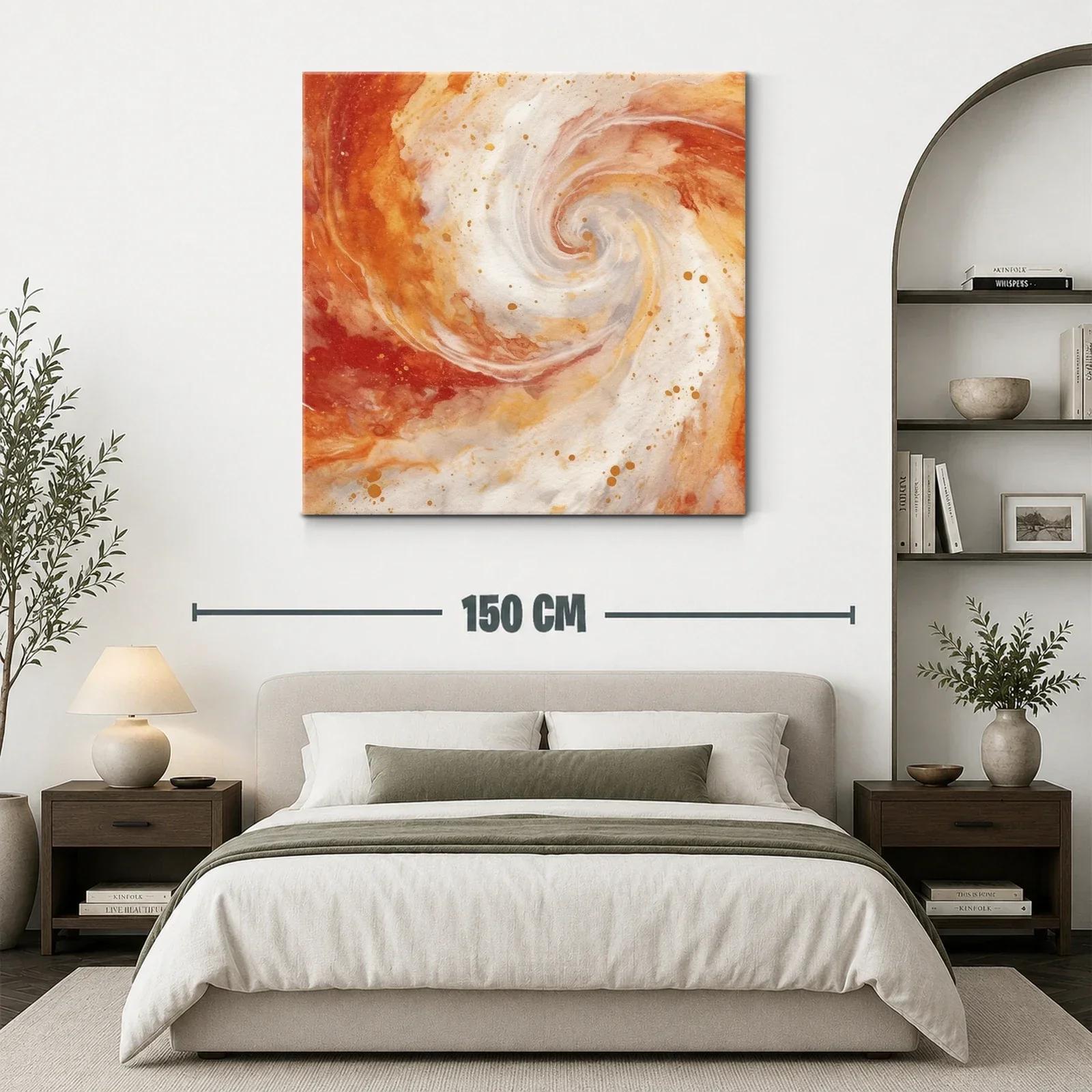 Cuadro abstracto en espiral con tonos cálidos y vibrantes — miniatura 3