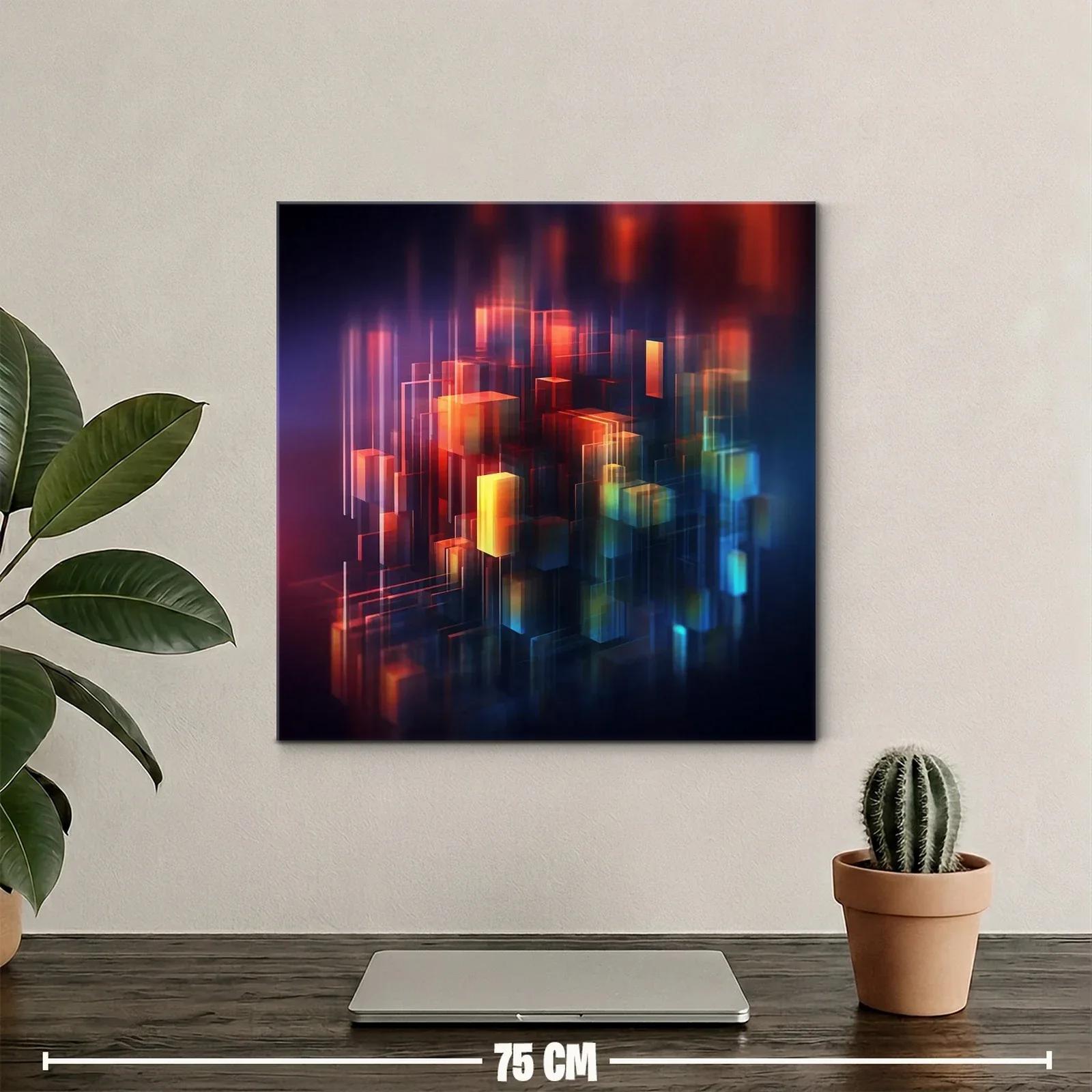Composición abstracta con cubos iluminados y tonos intensos — miniatura 2