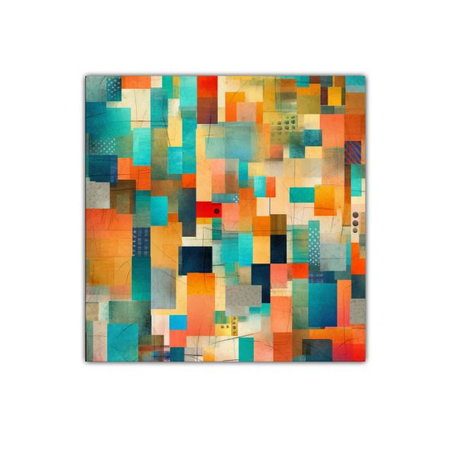 Composición abstracta de colores vivos y formas geométricas