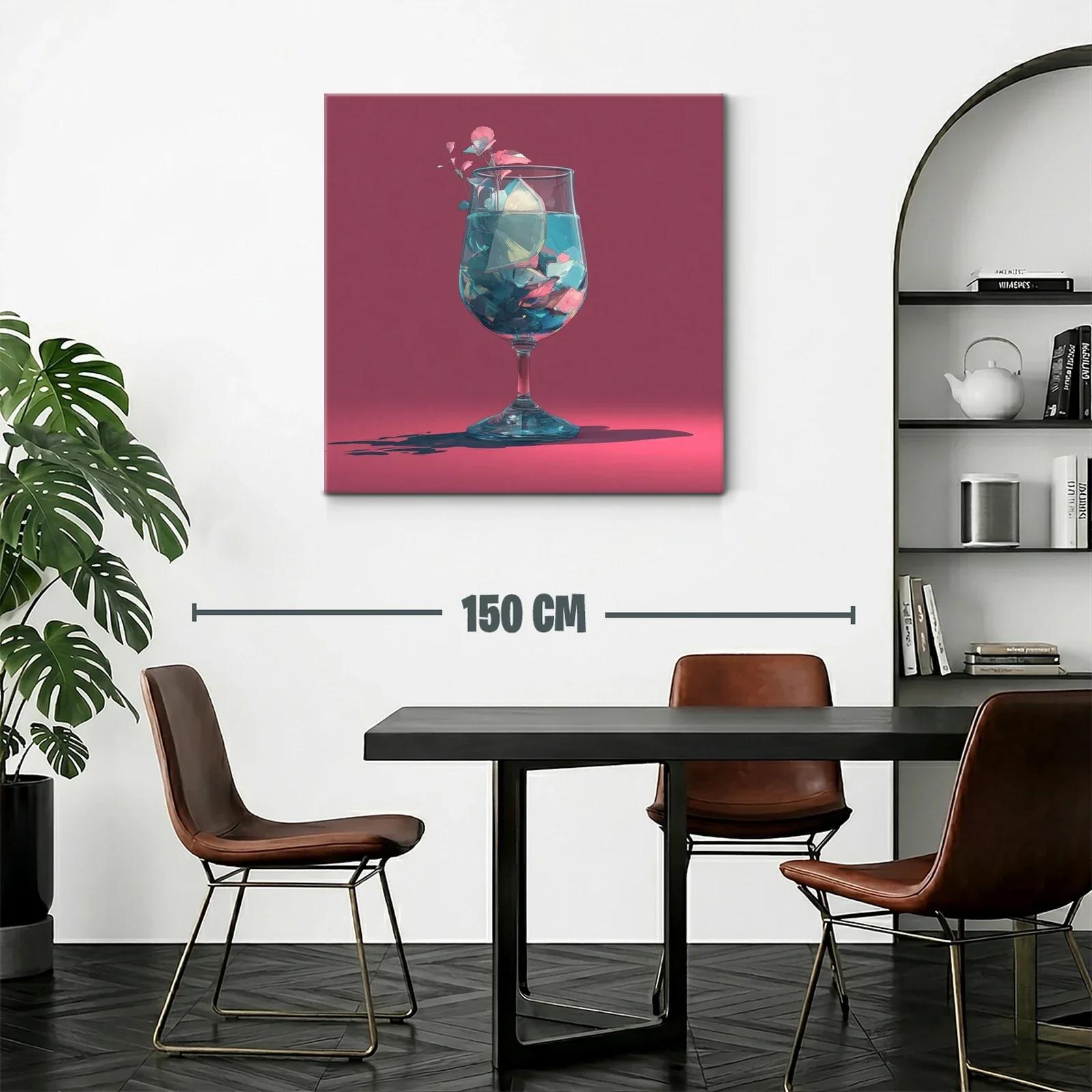 Vaso con flores y limón en fondo rosa intenso — miniatura 2