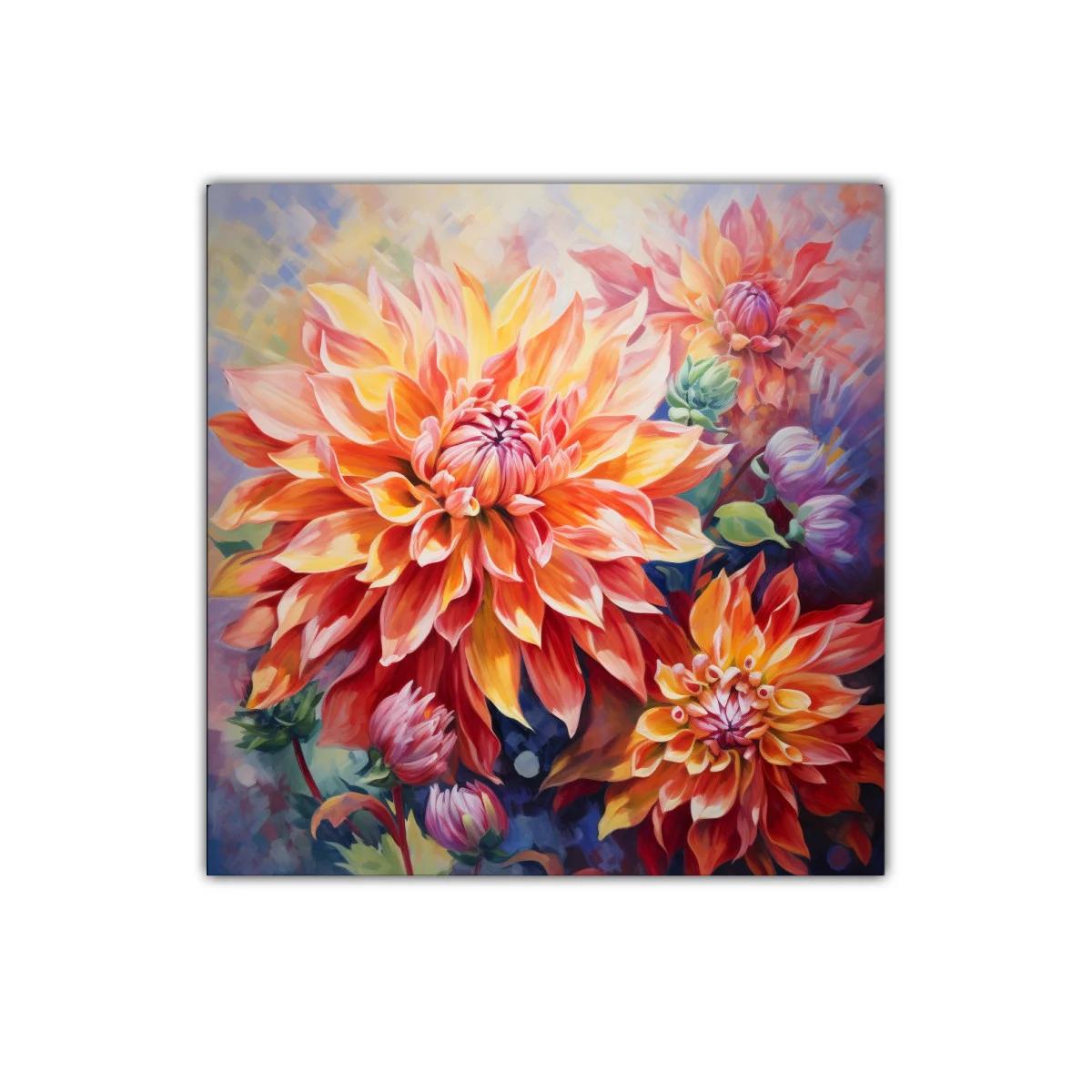 Brillante composición floral en tonos cálidos vibrantes — imagen principal