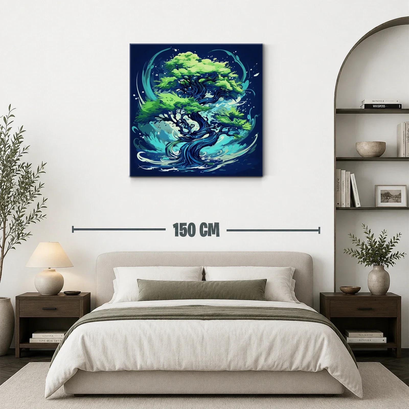 Árbol vibrante en movimiento con tonos verdes y azules — miniatura 3