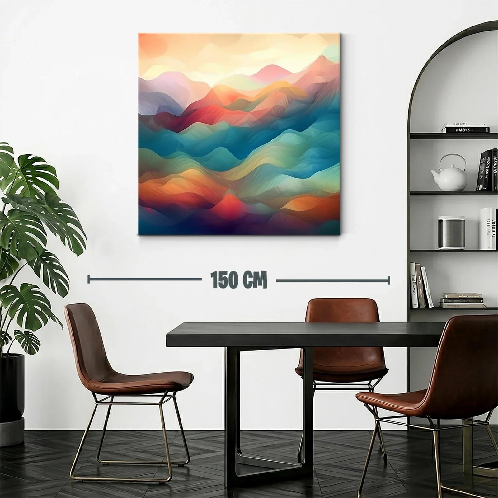 Paisaje abstracto en tonos cálidos y fríos armoniosos — miniatura 2