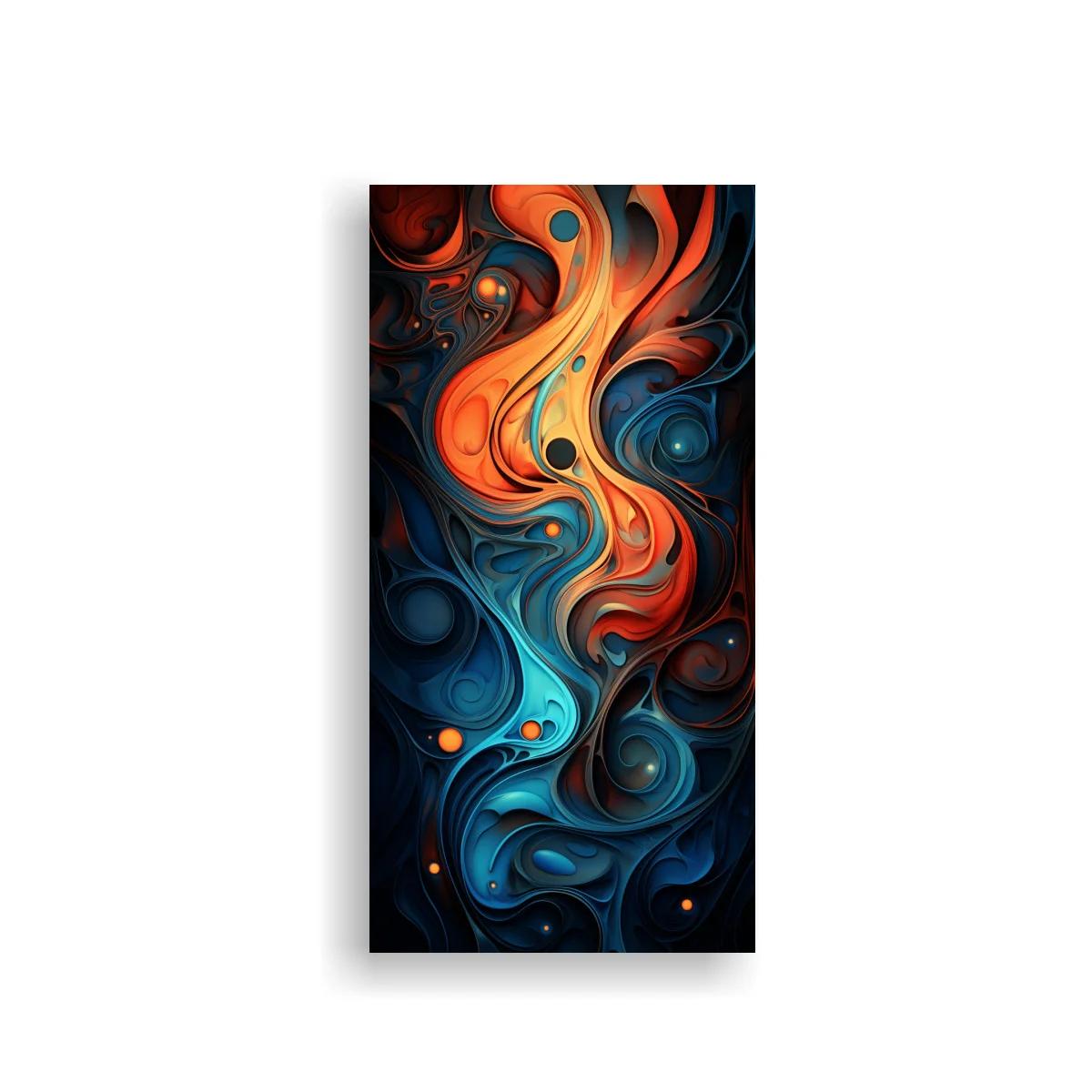 Cuadro formas fluidas abstractas con orbes brillantes — imagen principal