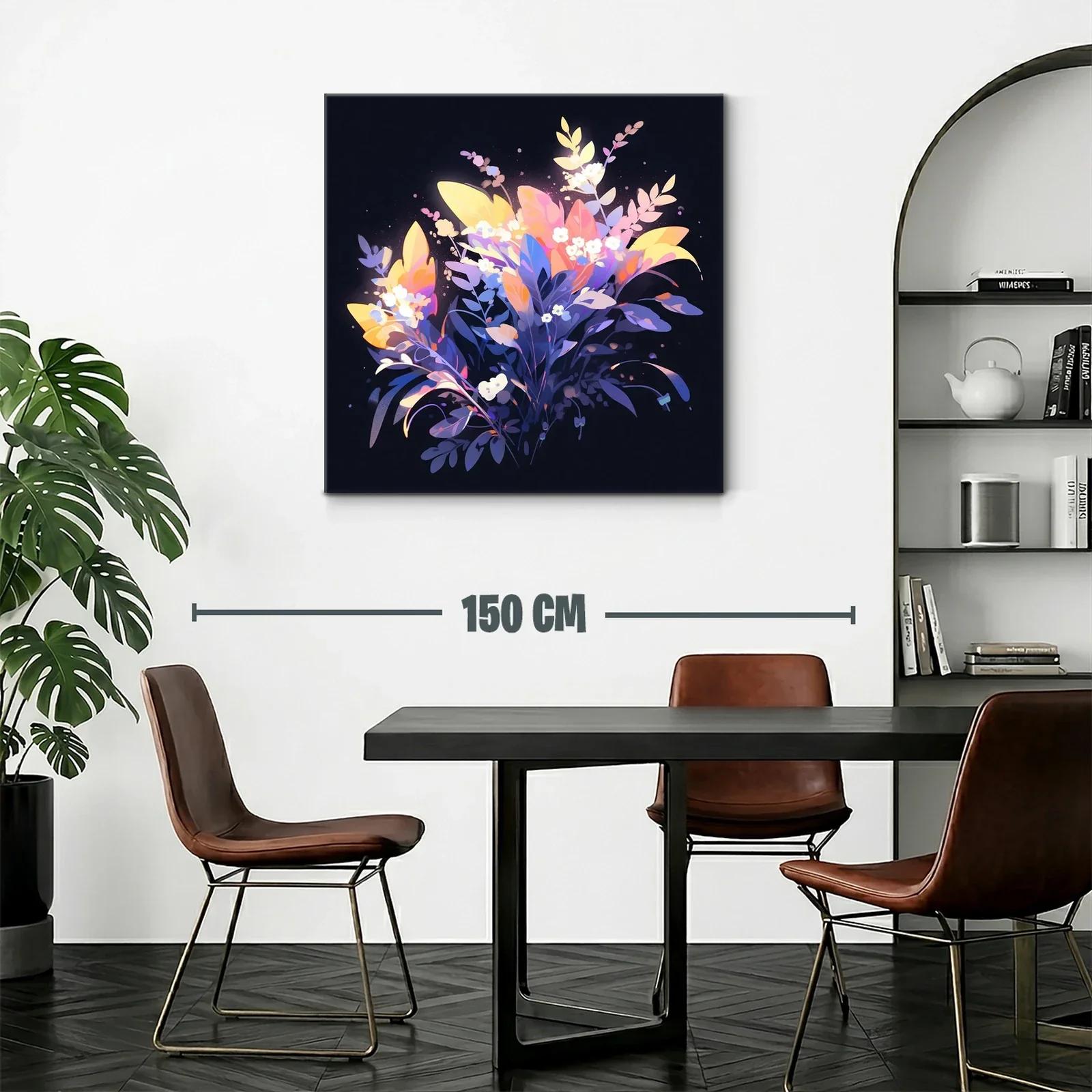 Ramo de flores iluminadas con tonos cálidos y fríos — miniatura 2