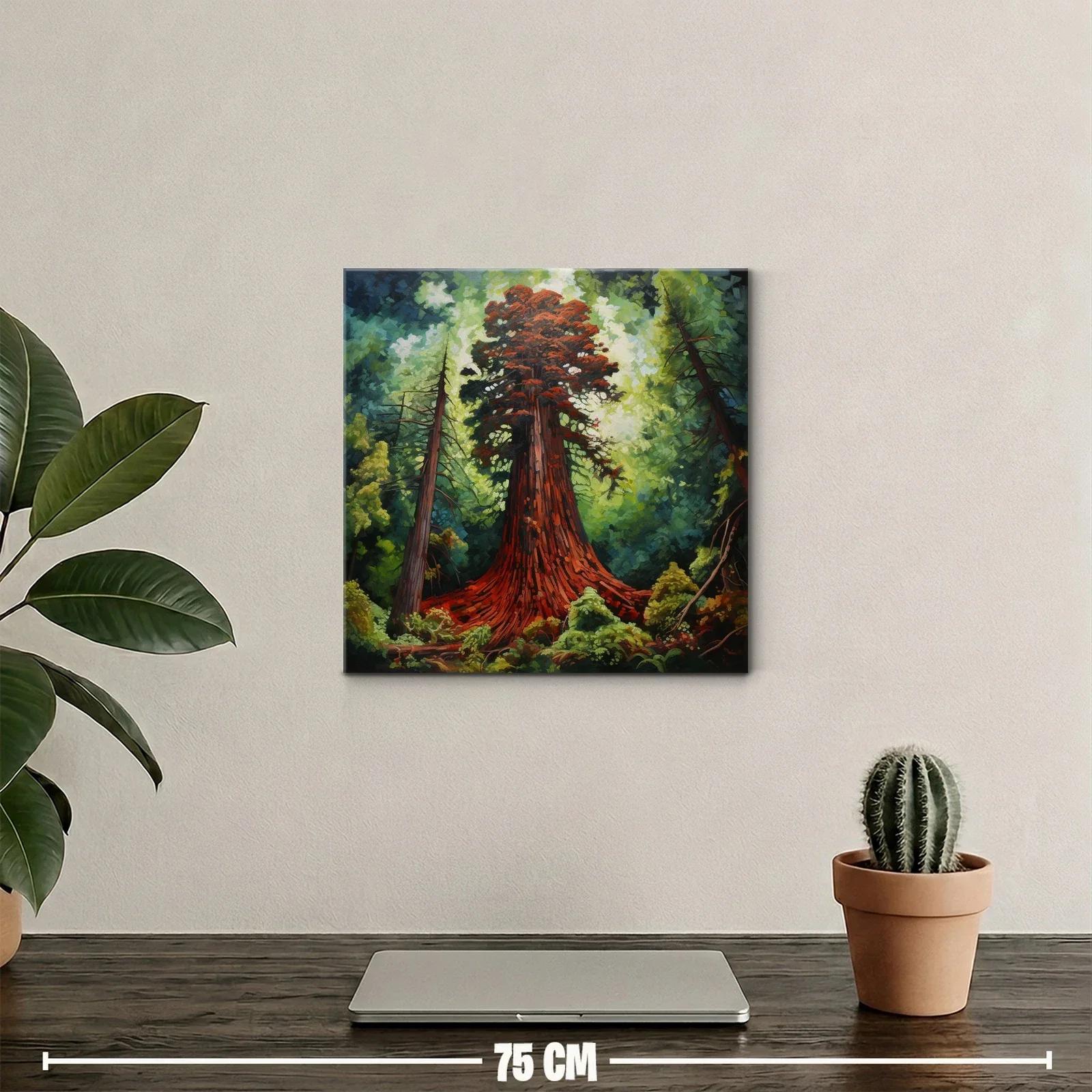 Árbol milenario con tonos cálidos y vibrantes en bosque — miniatura 2