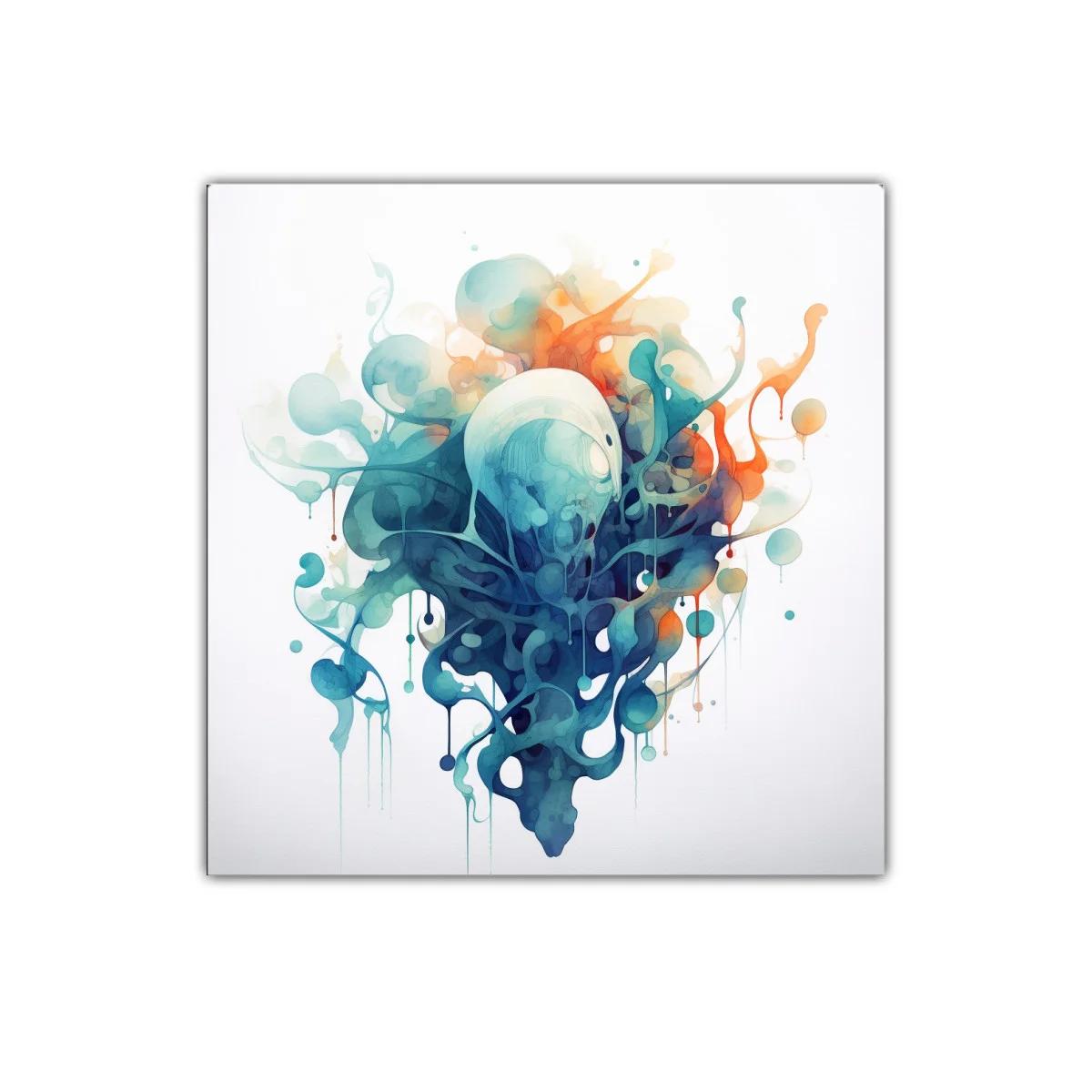 Composición abstracta con formas fluidas y tonos cálidos y fríos — imagen principal
